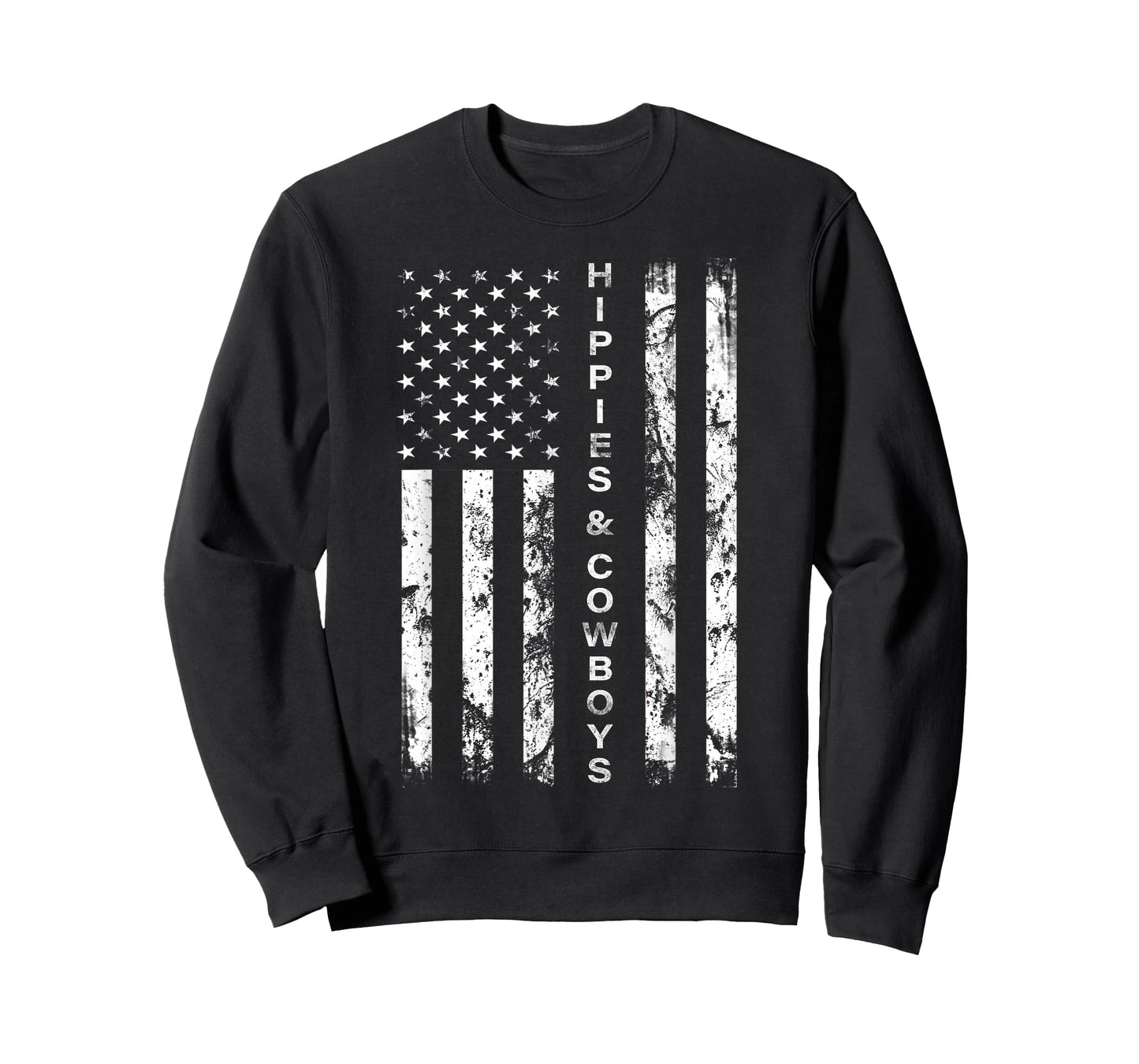 Raisin Hell With The Hippies And Cowboys - American Flag T-Shirt
