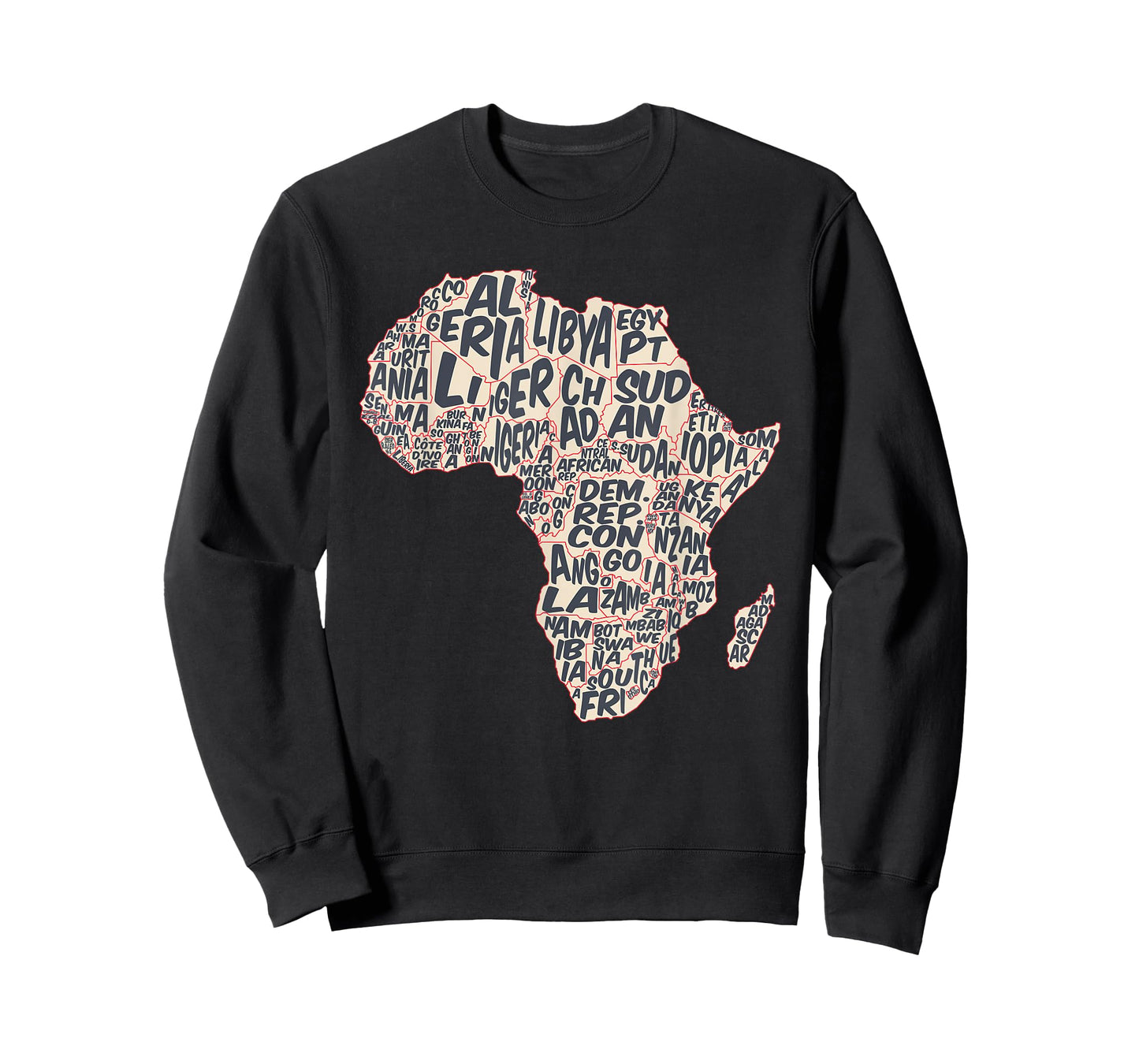 African countries Map in Typography, country names of Africa T-Shirt