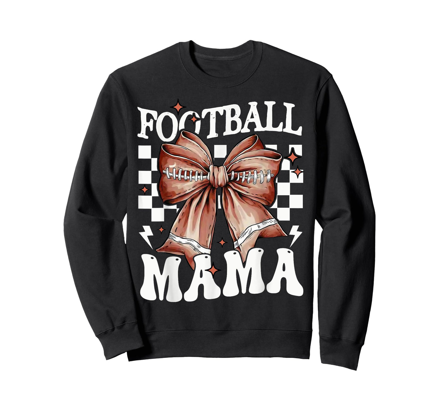 Coquette Bow American Football Mama Thanksgiving Autumn Fall T-Shirt
