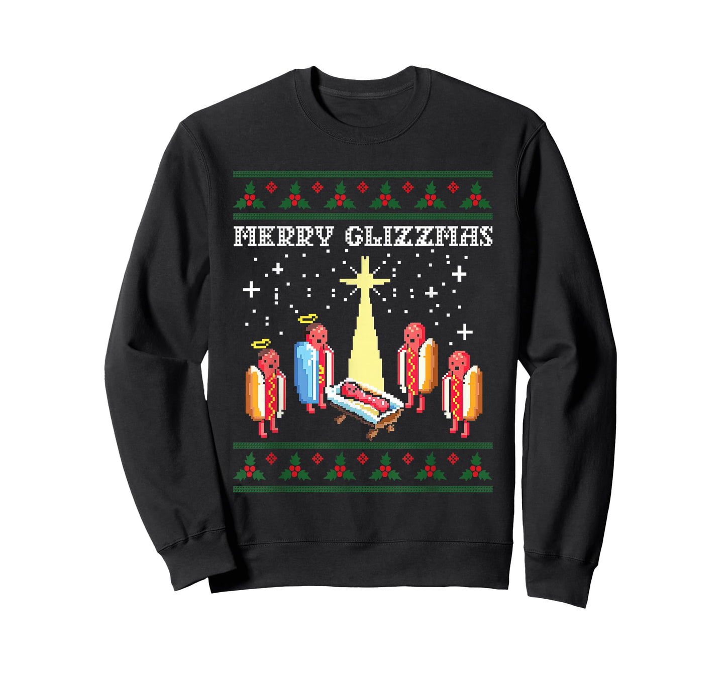 Funny Merry Glizzmas Hot Dogs Family Group Ugly Christmas T-Shirt