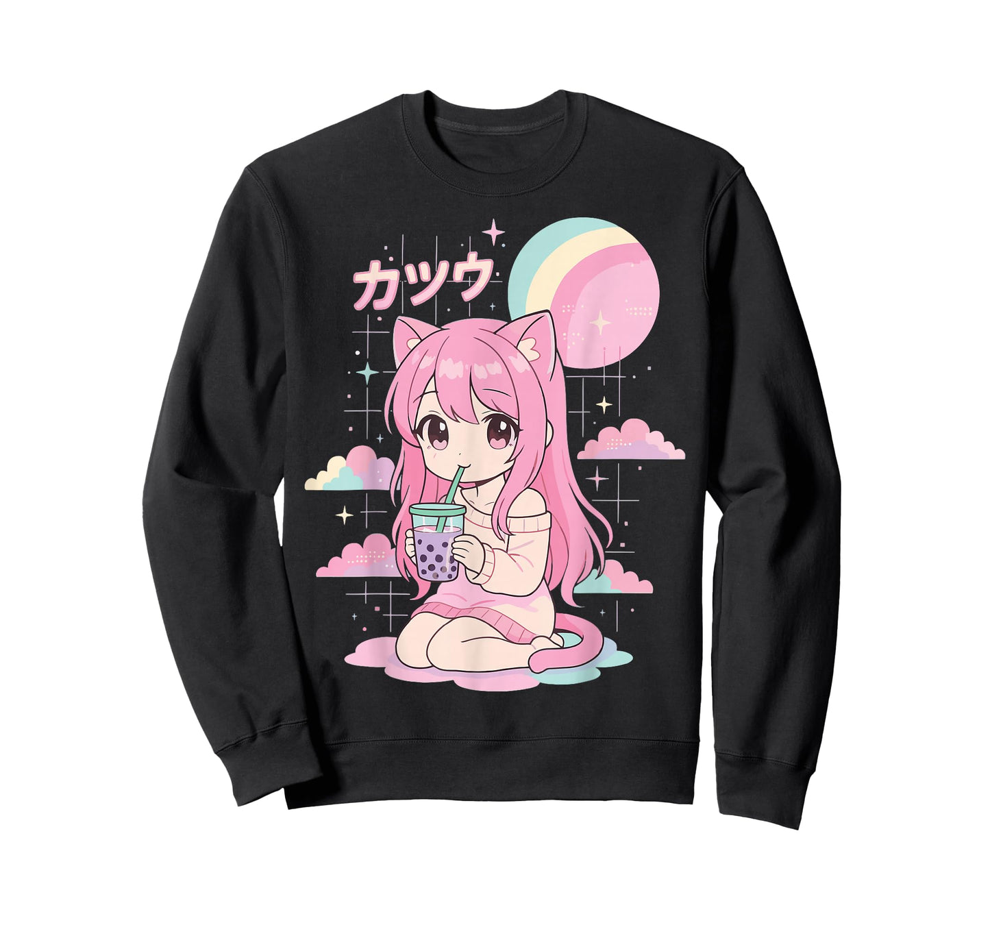 Anime Girl Boba Bubble Tea Kawaii T-Shirt