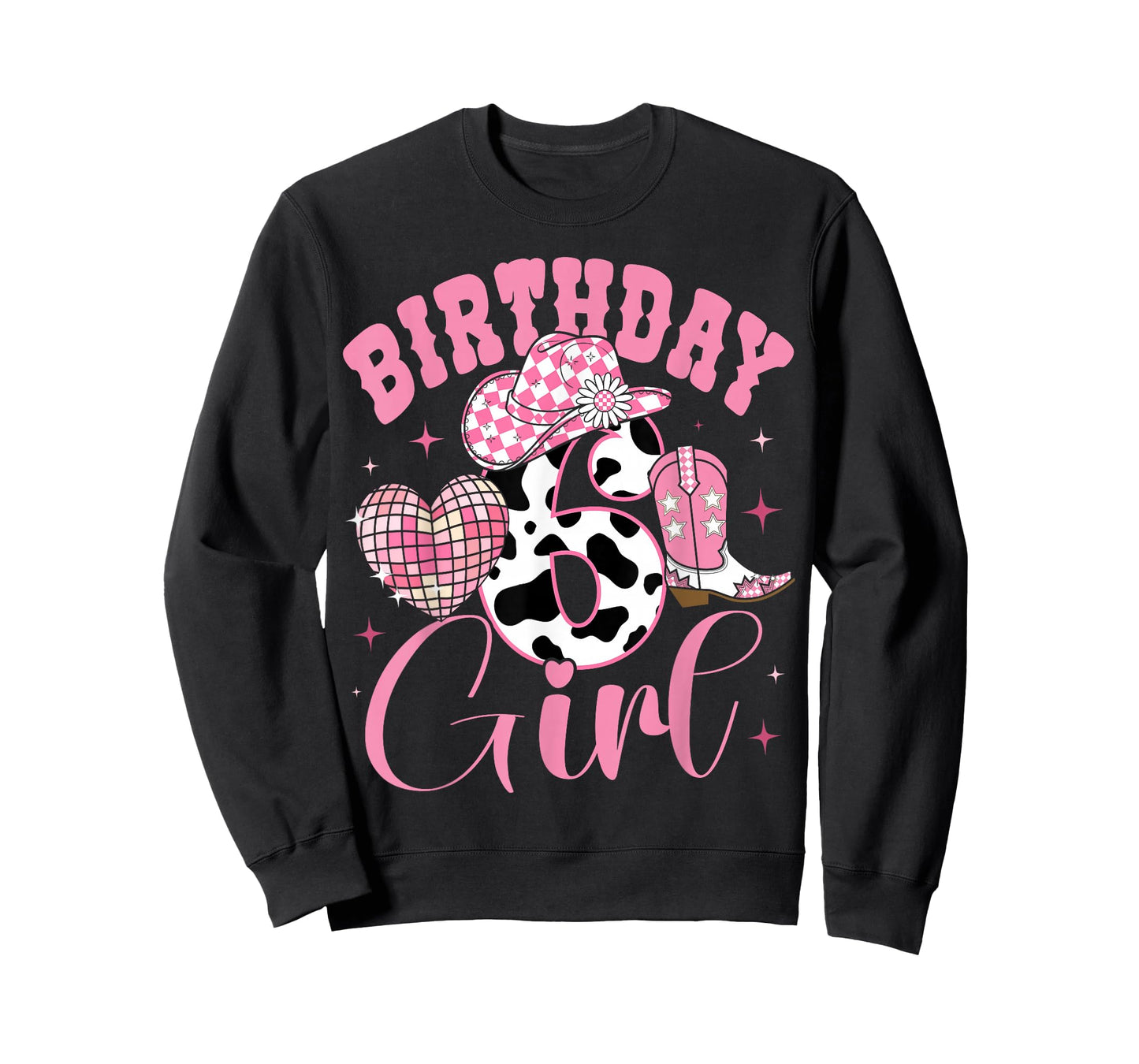 Happy 6th Birthday Girl Outfit Rodeo Western Cowgirl Cowboy T-Shirt