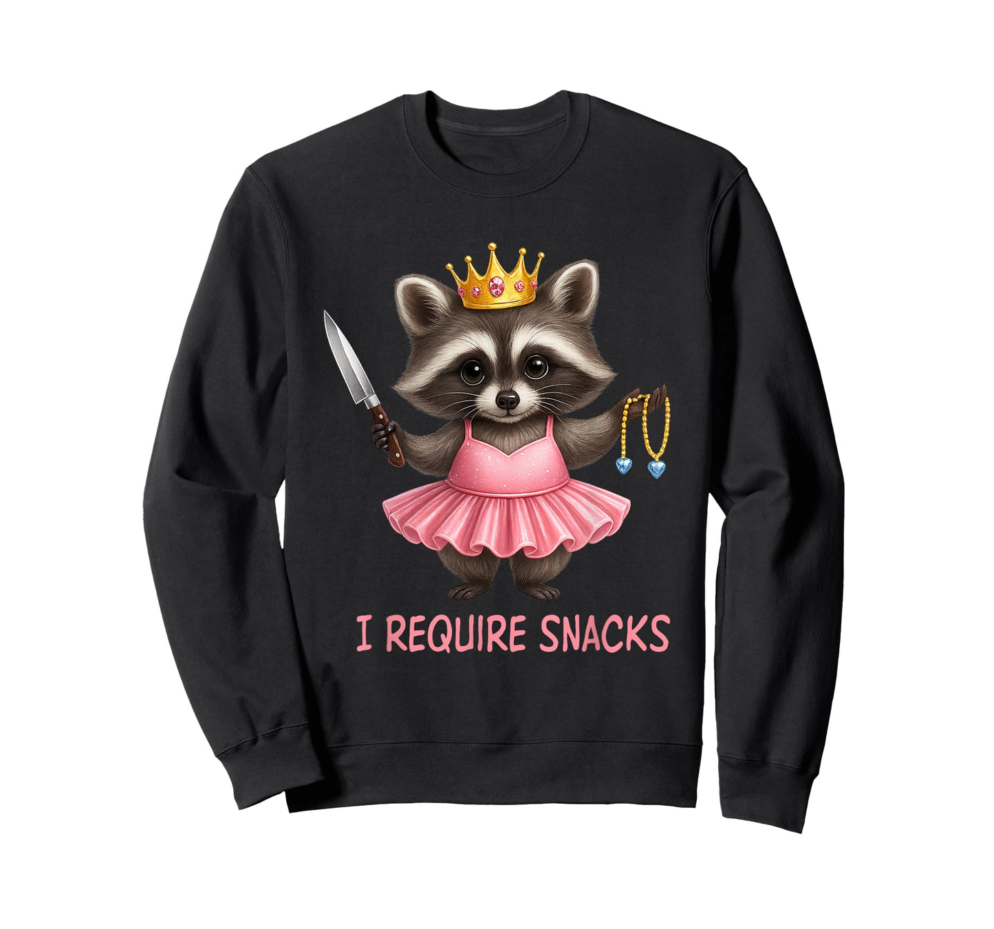 Funny Cute Racoon I Require Snacks T-Shirt