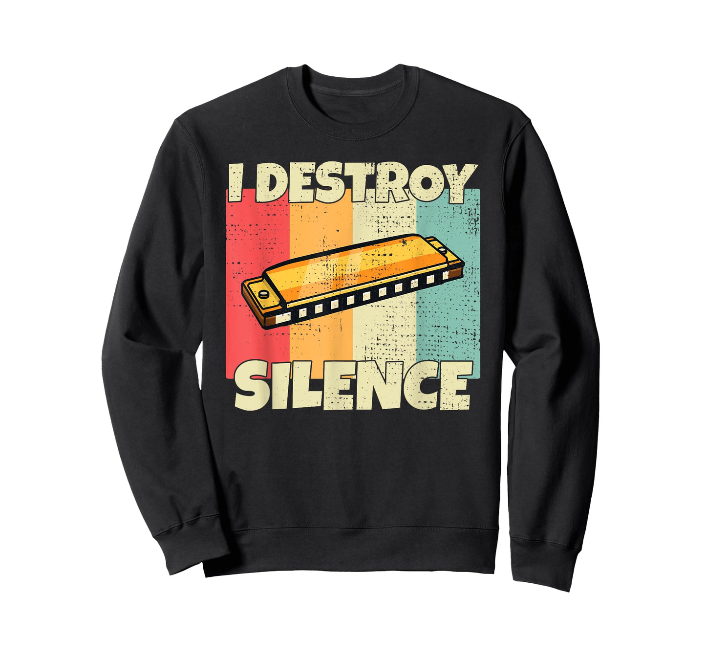 Funny Harmonica instrument I Destroy Silence for Harmonica T-Shirt