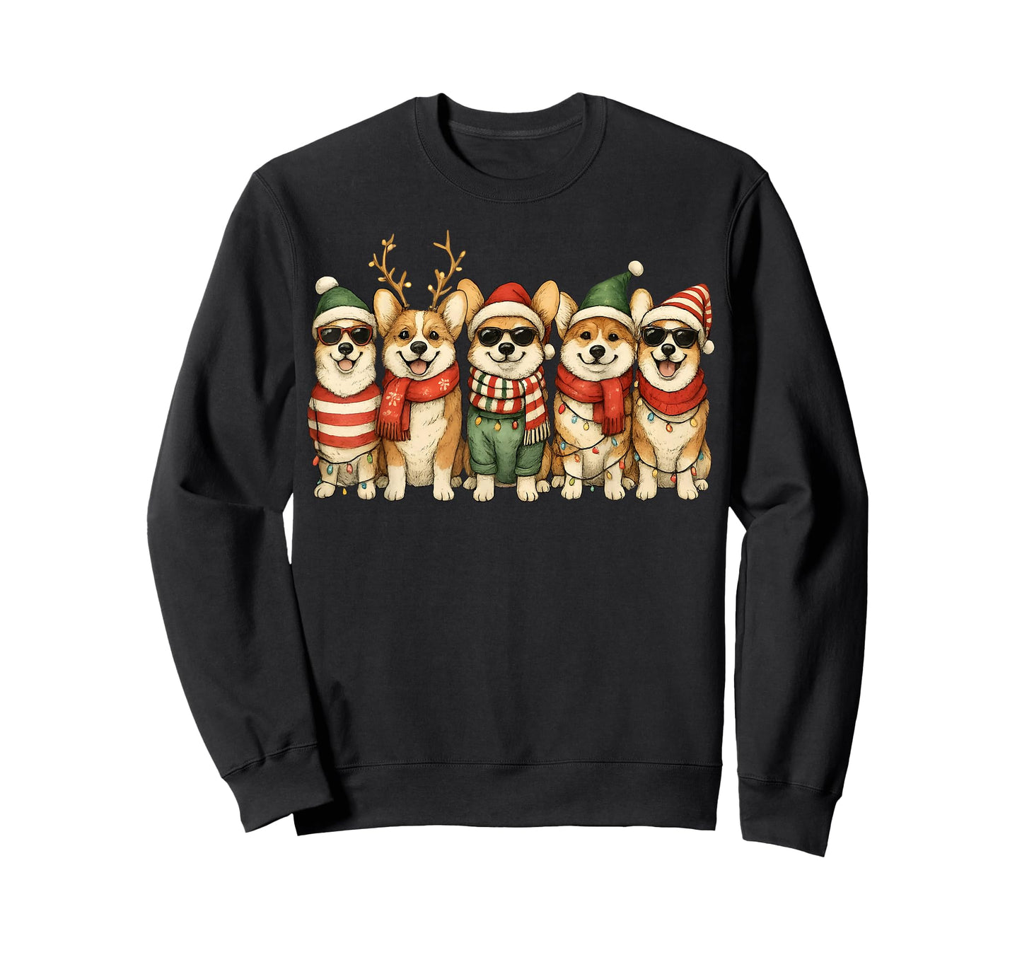Corgi Santa Christmas Tree Corgmas Dog Family Matching T-Shirt