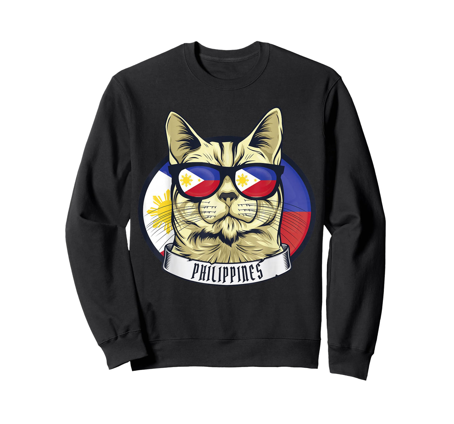 Filipino Patriotic Cat From Philippines Flag Pride Country T-Shirt