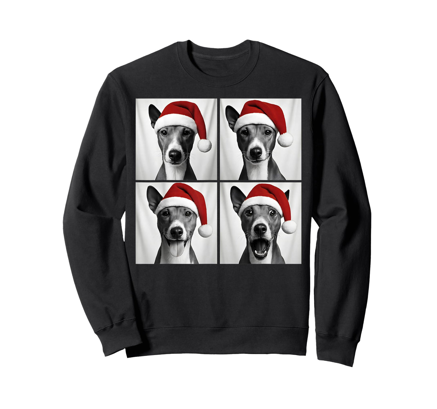 Funny Christmas Basenji Santa Dog Lover Photo Booth T-Shirt