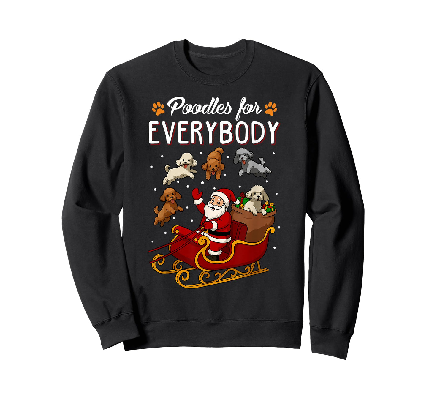 Poodles Christmas Dog Mom Men Women Kids Funny Poodle T-Shirt