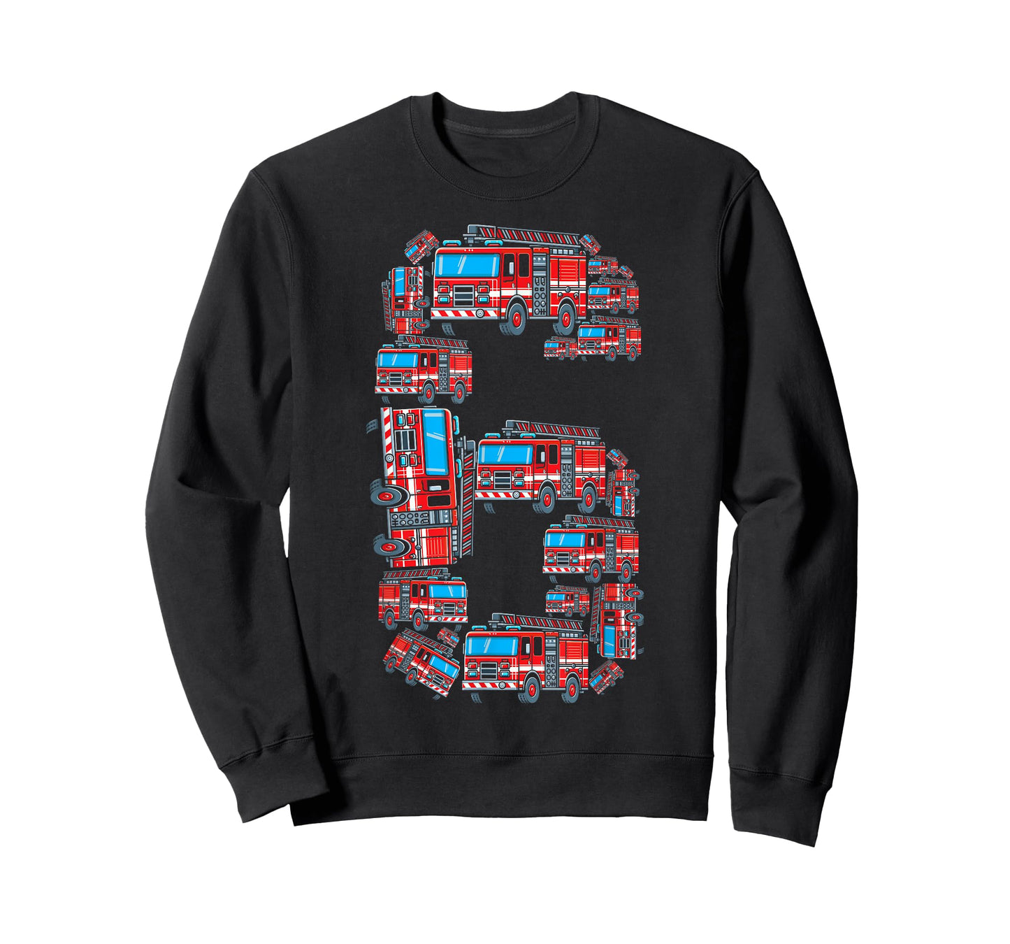 firetruck 6 year old boy 6th birthday fire truck fireman 6 T-Shirt
