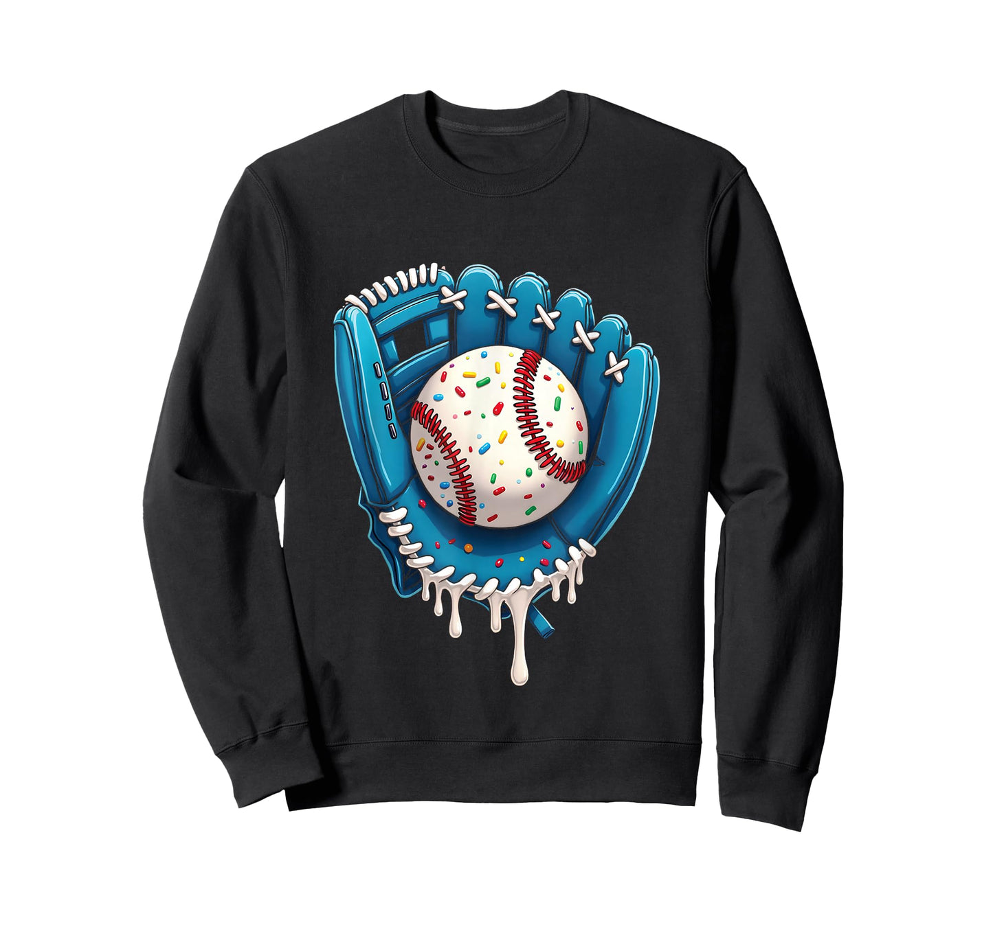 Baseball Drip Ice Cream Sprinkles Baseball Glove T-Shirt