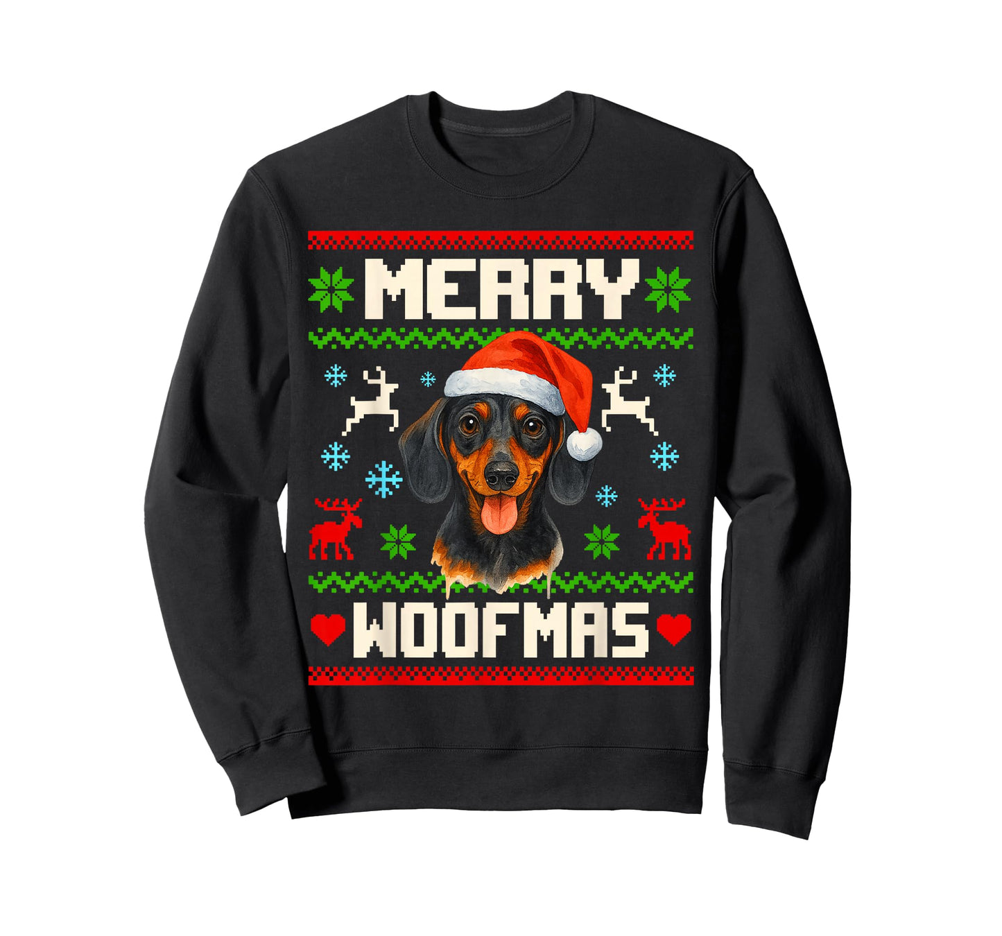 Dachshund Dog Christmas Ugly Sweater Pet Dog Lover Xmas T-Shirt