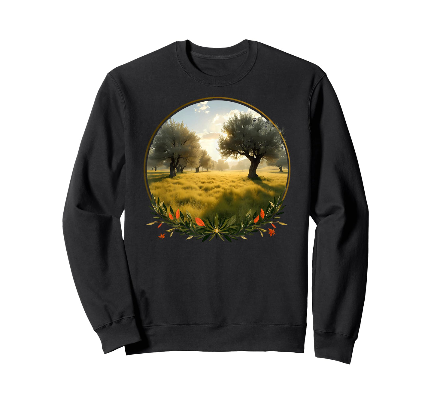 Sunset Trees of Olives Landscape Vintage Nature T-Shirt
