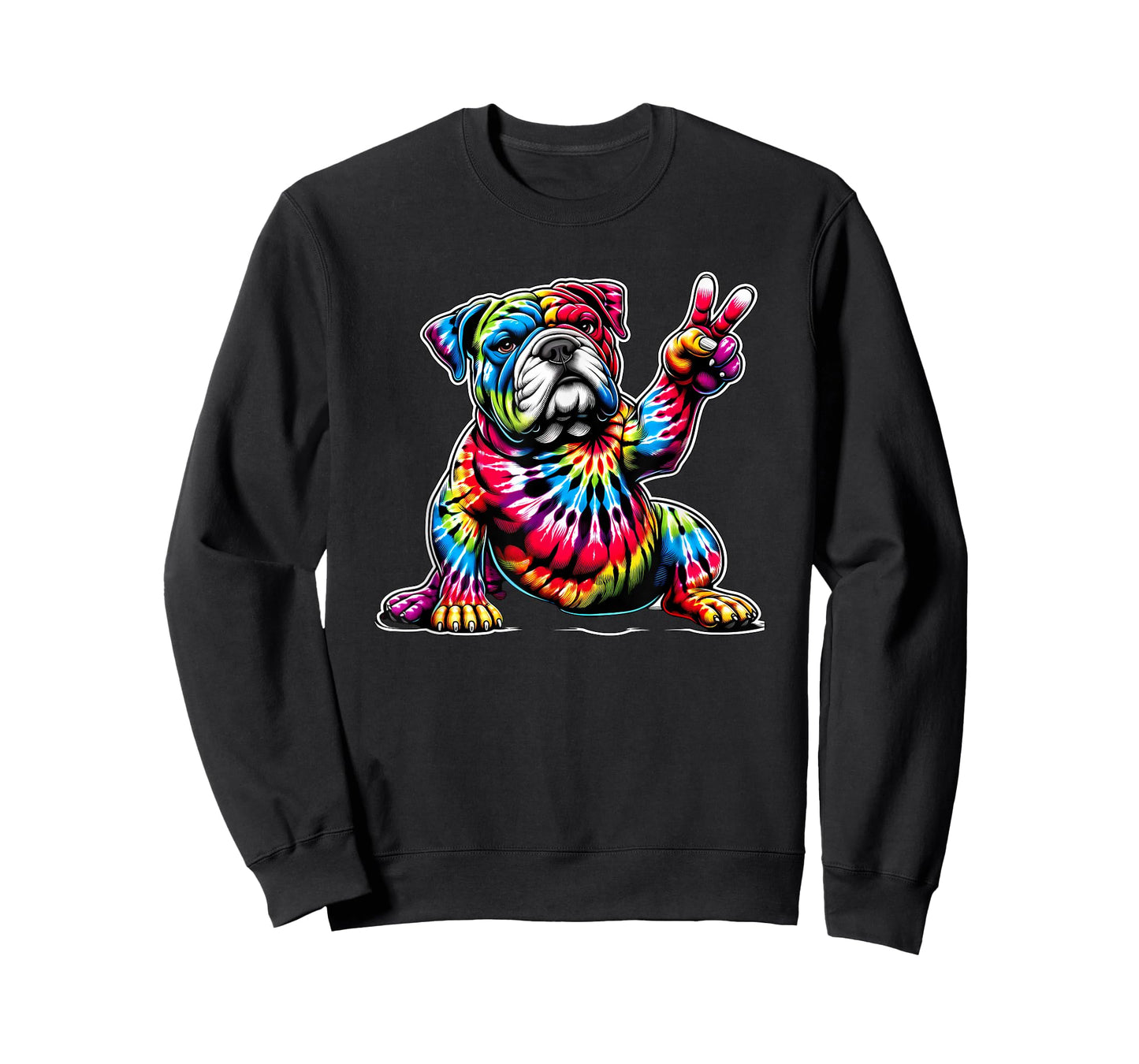 Peace Sign Tie Dye American Bulldog T-Shirt