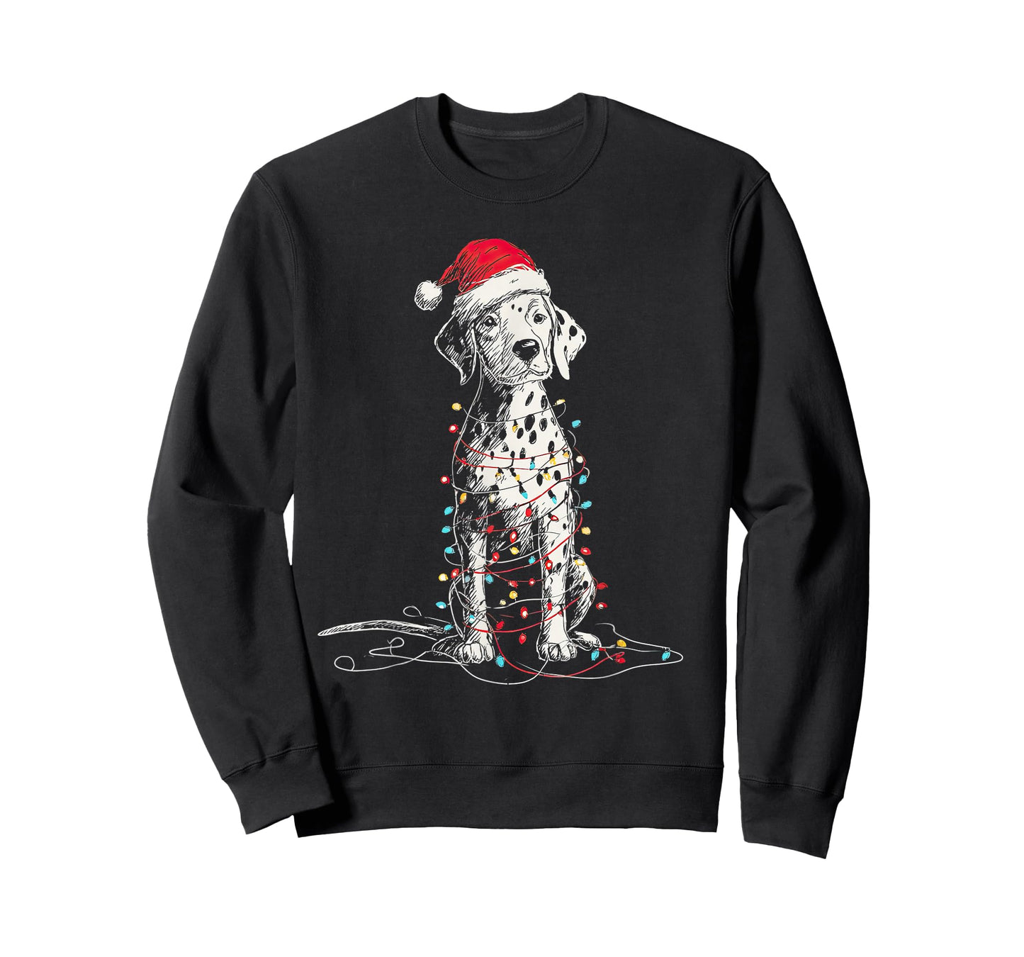 Funny Dalmatian Christmas Graphics Dog Lights Lover Owner T-Shirt