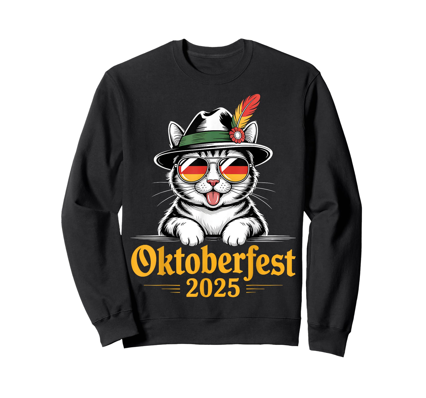 Oktoberfest 2025 Cat German Hat Funny Festival Look T-Shirt