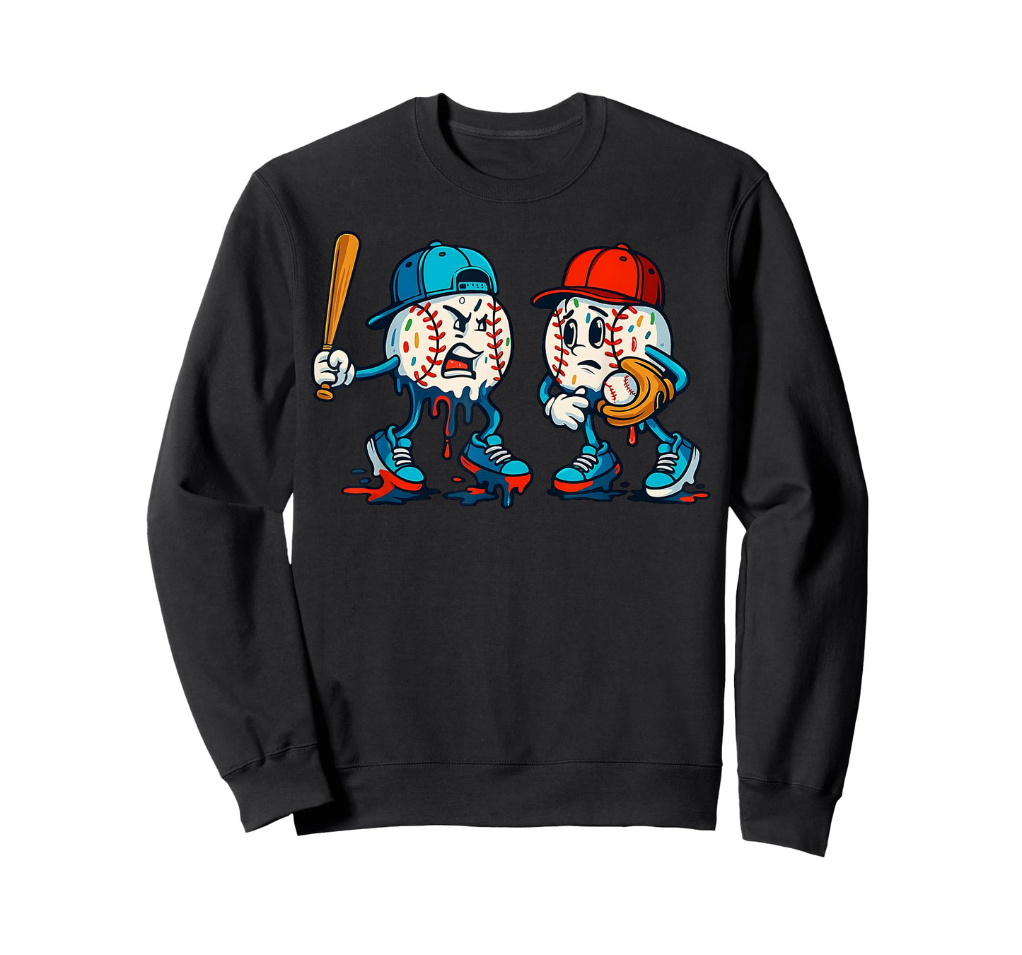 Ice Cream Drip Baseball Funny Argument Sports Boys Men Youth T-Shirt
