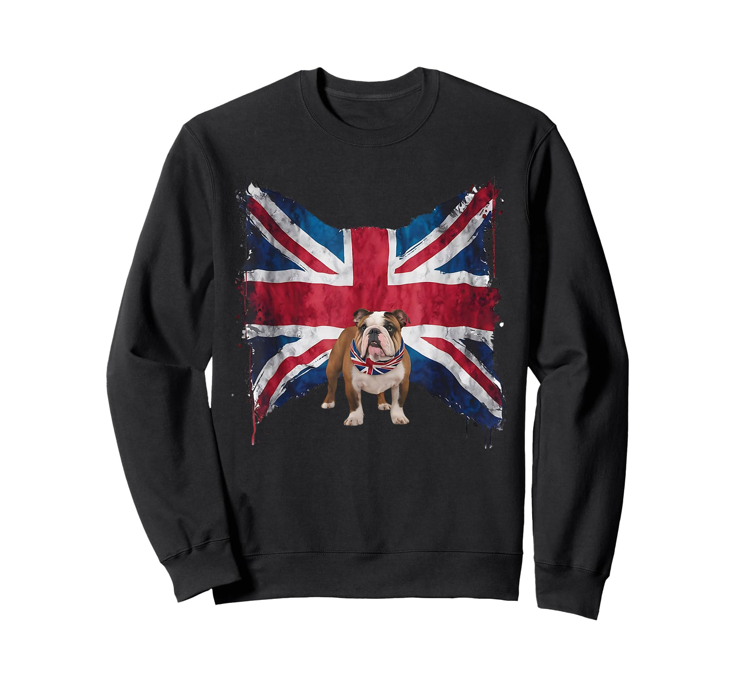 British Bulldog with grunge British Flag for British English T-Shirt
