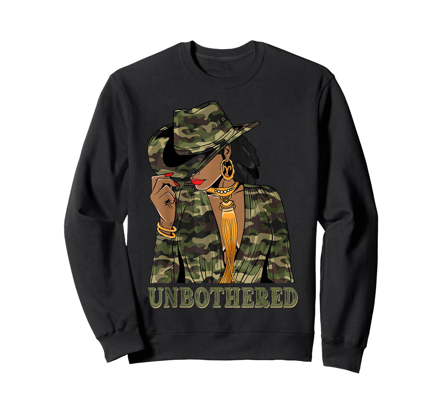 Unbothered Black Cowgirl Camo African American Women T-Shirt
