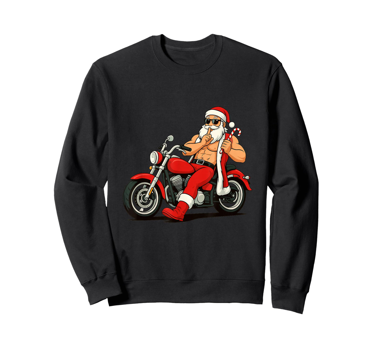 Naughty Christmas Look in Motorcycle Style for Biker T-Shirt