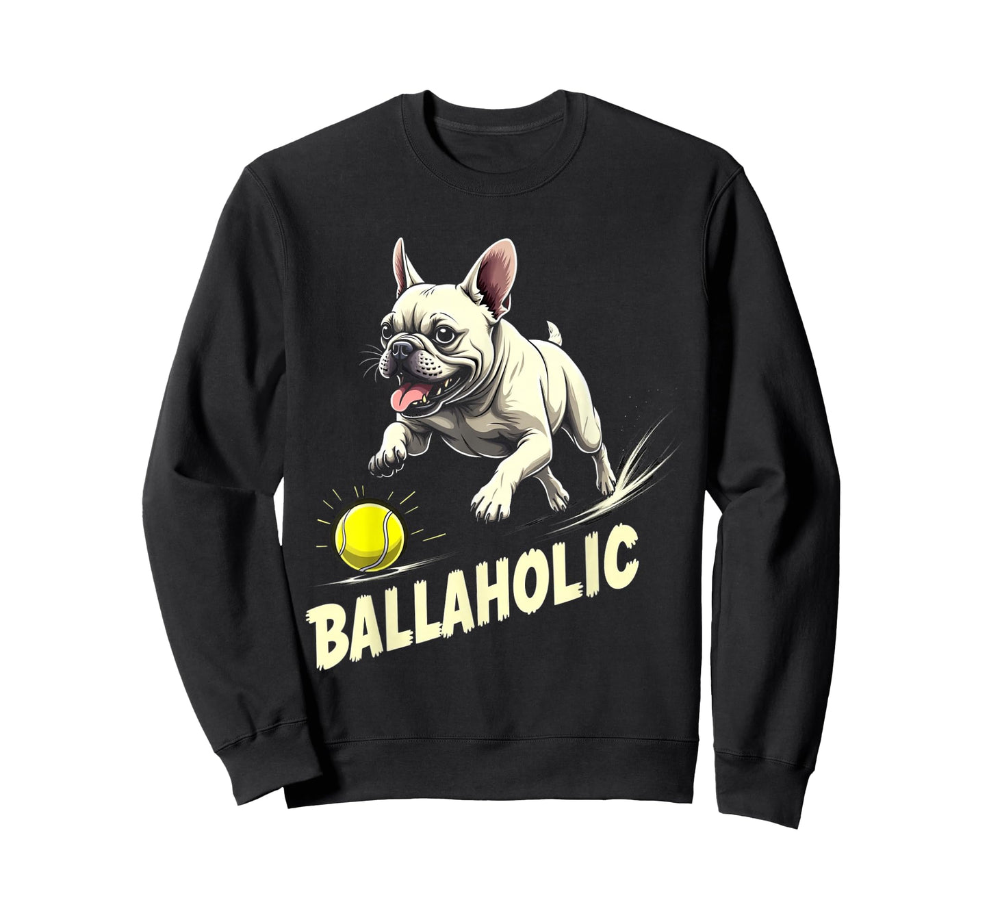 Funny Ballaholic French Bulldog Dog Chasing Frenchie Ball T-Shirt