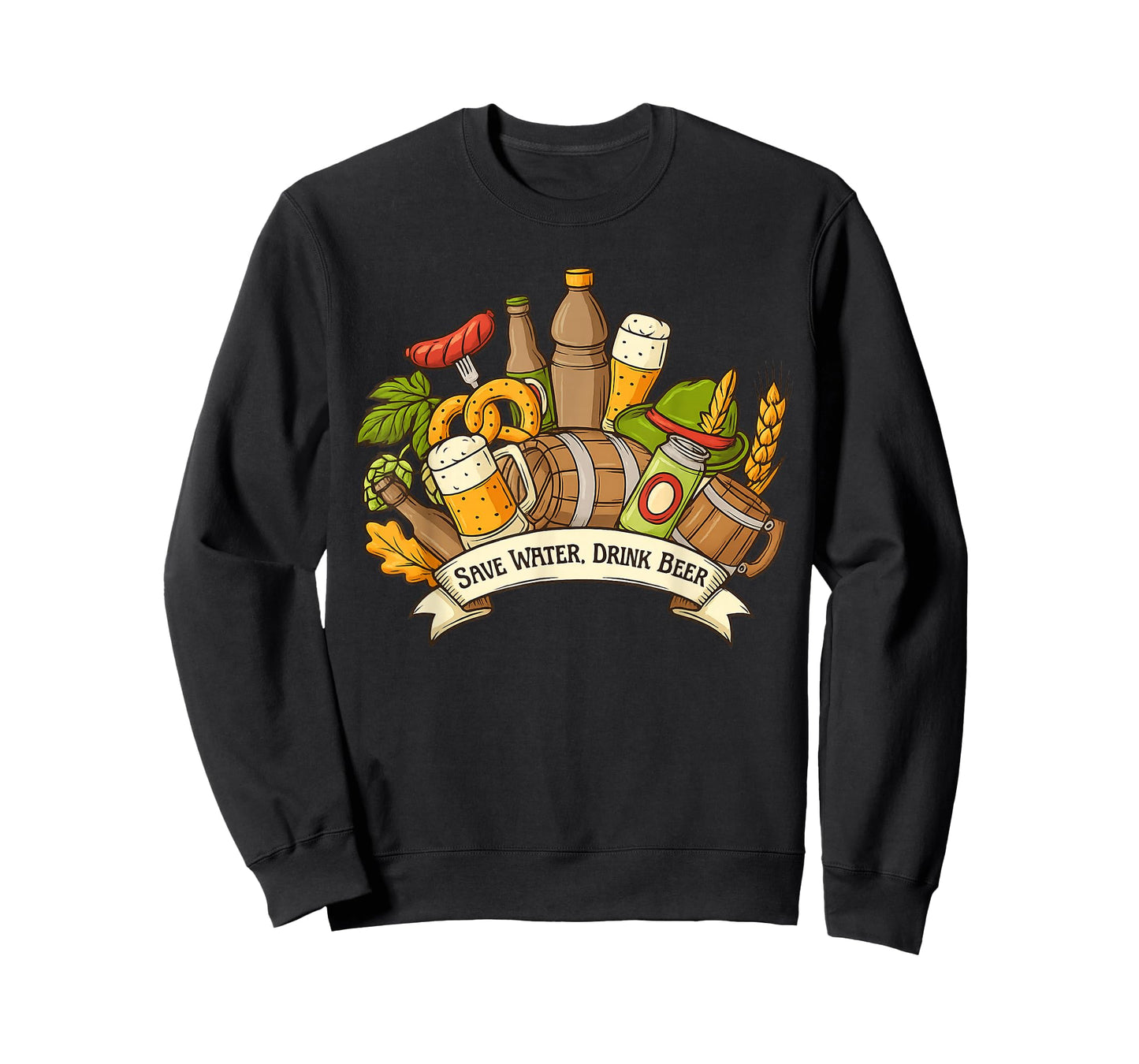 Funny Save Water Drink Beer German Octoberfest Graphic T-Shirt