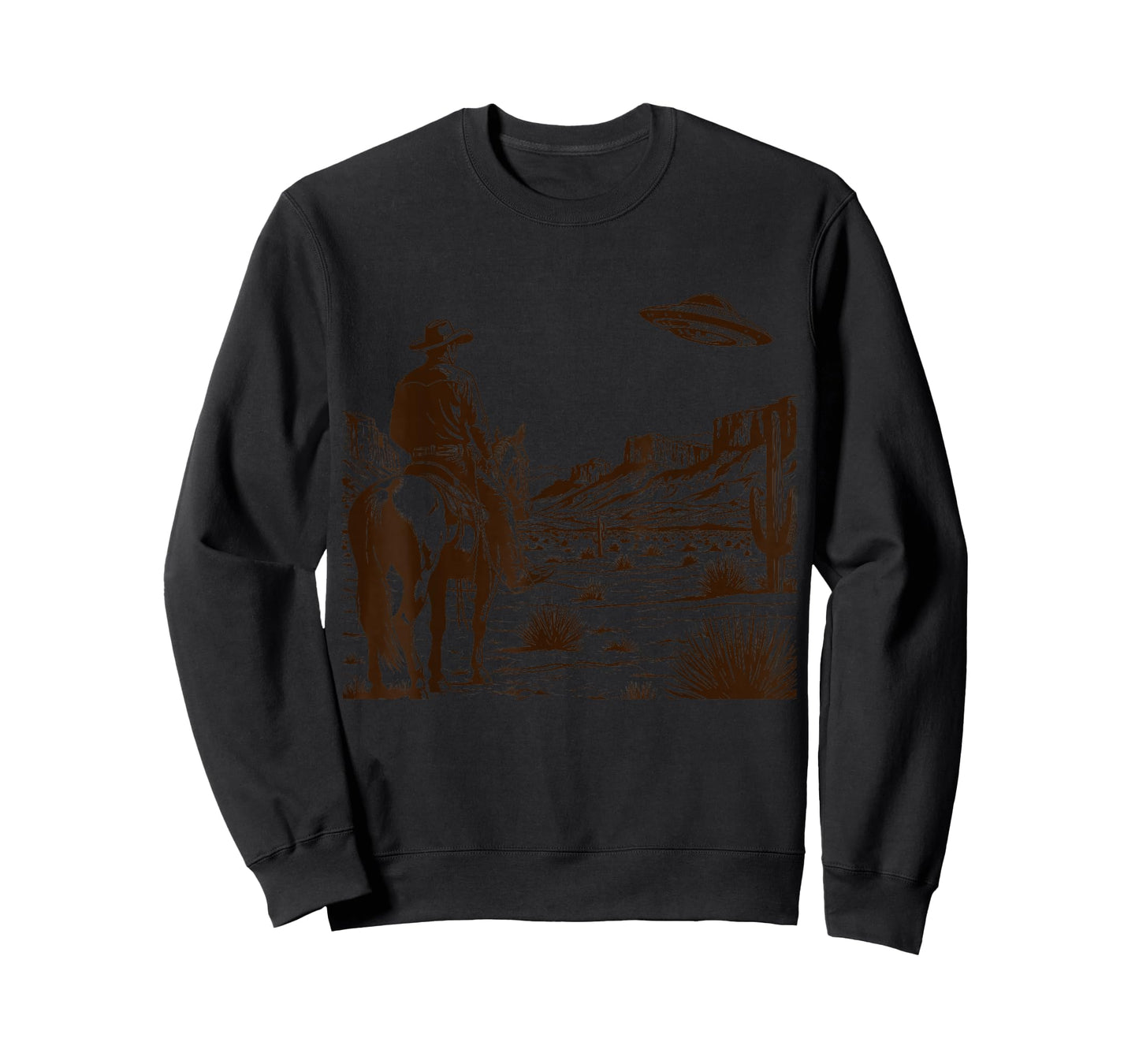 Ufo Western Retro Vintage Cowboy T-Shirt