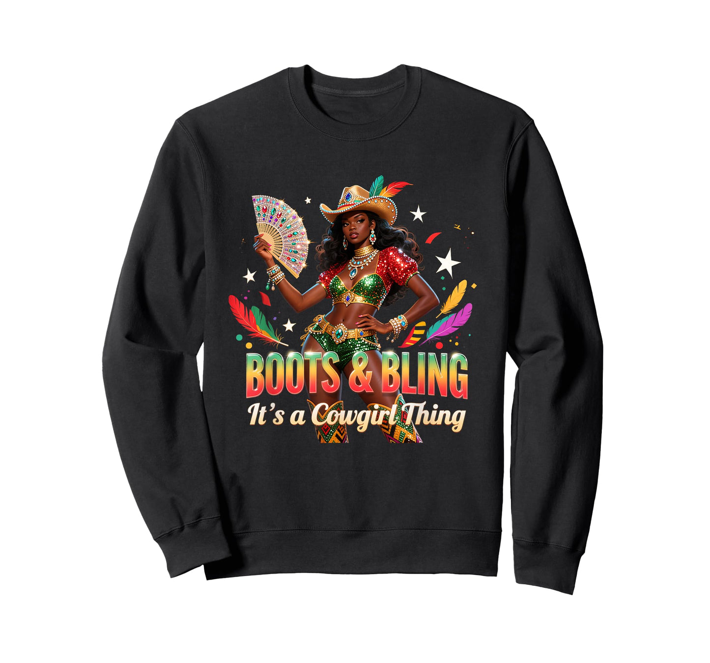Boots and Bling Cowgirl Black History Month African T-Shirt