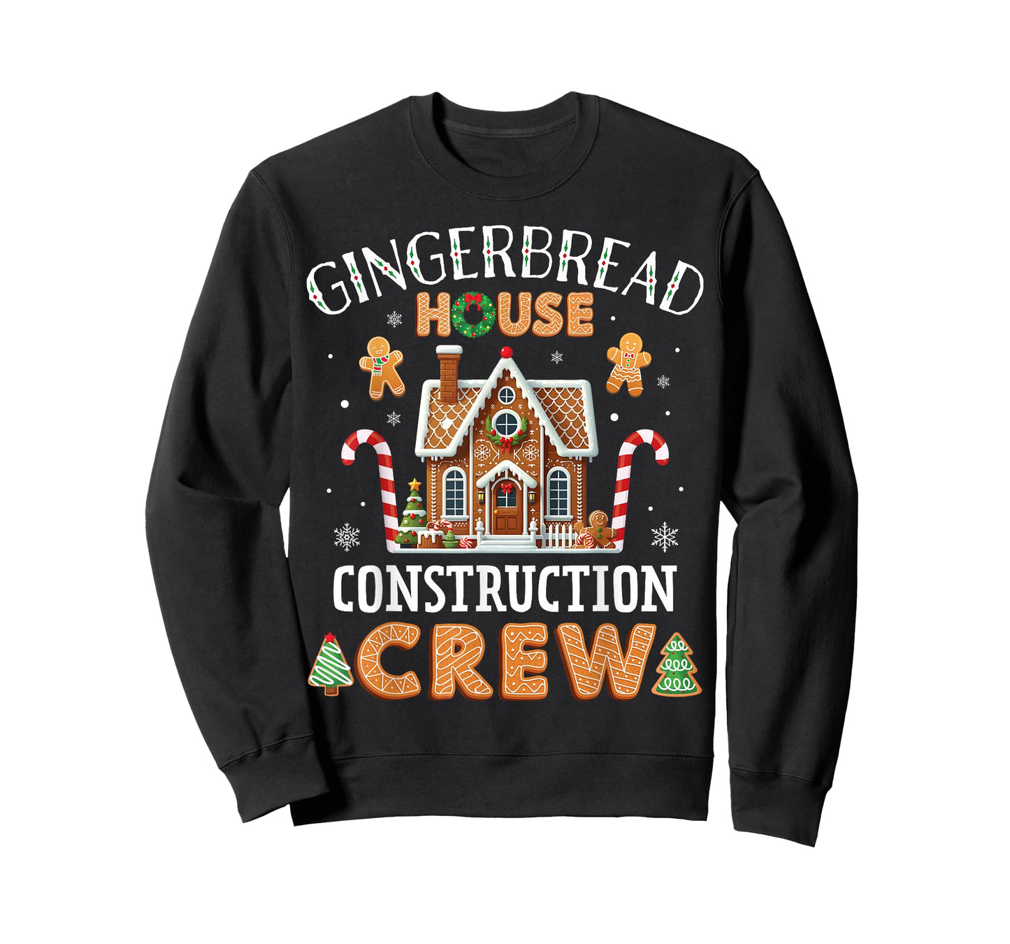 Gingerbread House Construction Crew Kids Men Women Matching T-Shirt