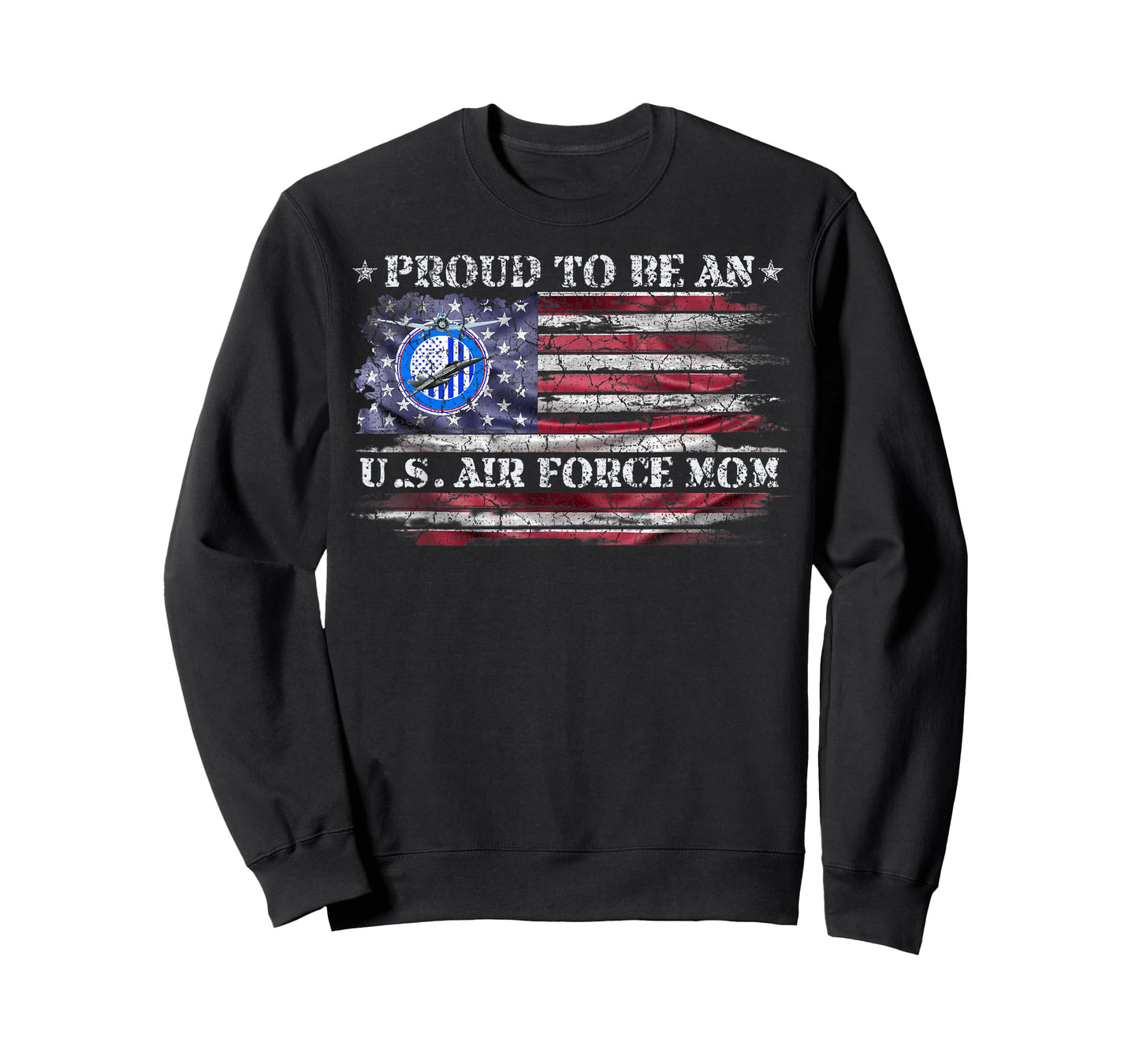 Vintage USA American Flag Proud To Be An US Air Force Mom T-Shirt