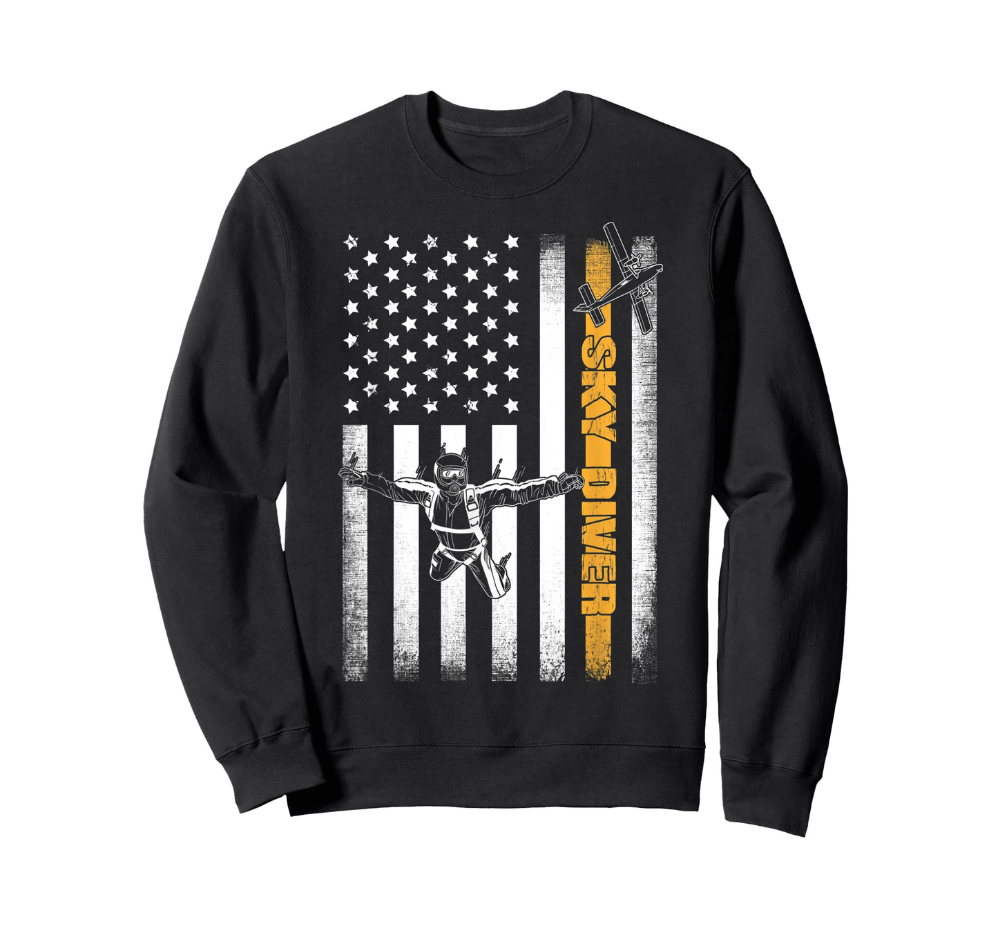 Funny Skydiving Gift Parachuting American Skydiver USA Flag T-Shirt