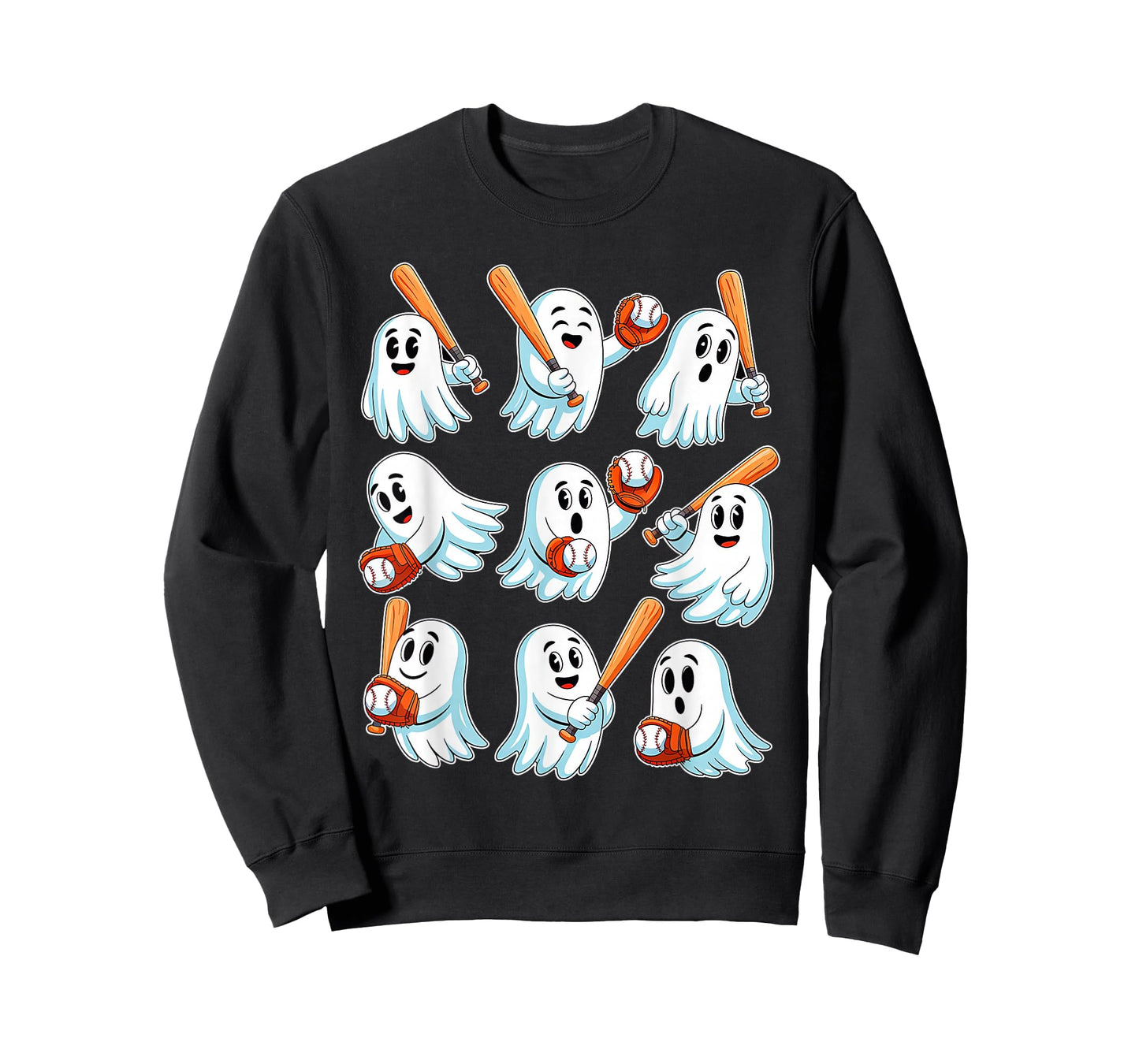 Boo Ghost Halloween Baseball Happy Halloween Baseball Lover T-Shirt