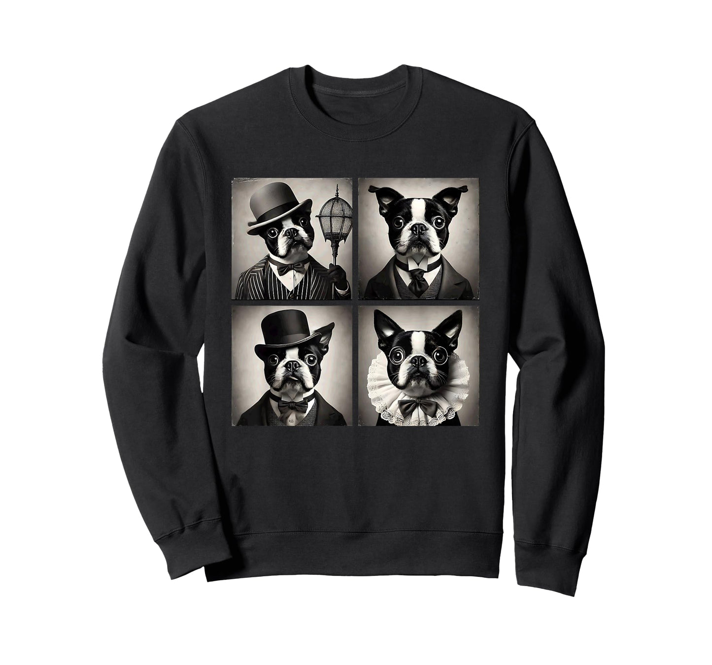 Boston Terrier Funny and Adorable Hats Art Dog Mom Dad T-Shirt
