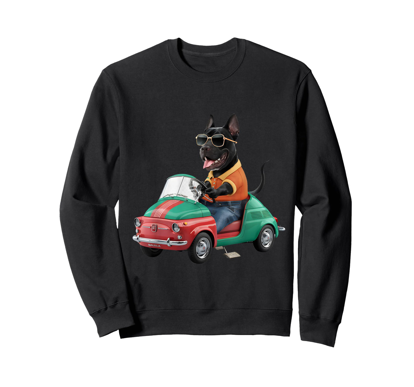 Cool Cane Corso in Fiat 500 - Funny Dog Lover Men Women T-Shirt