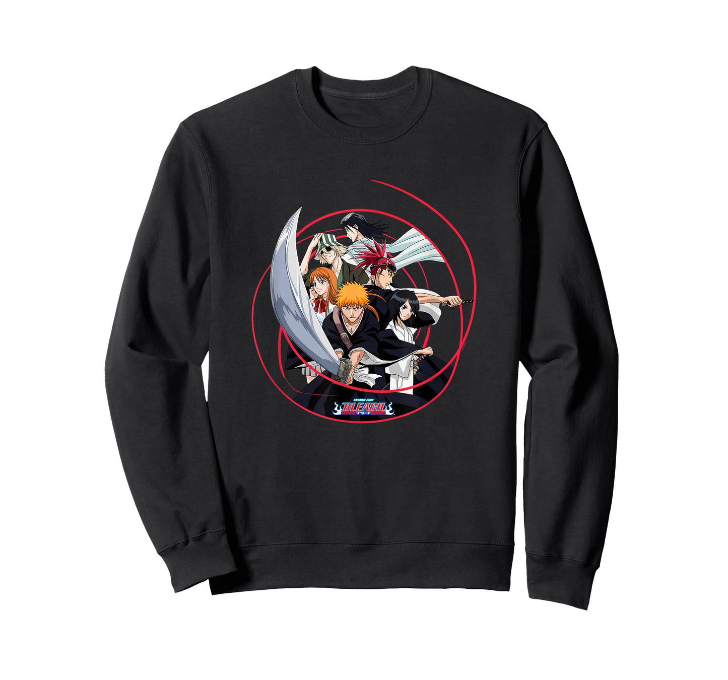 Bleach Ichigo and Cast with Sword and Swirl Anime T-Shirt