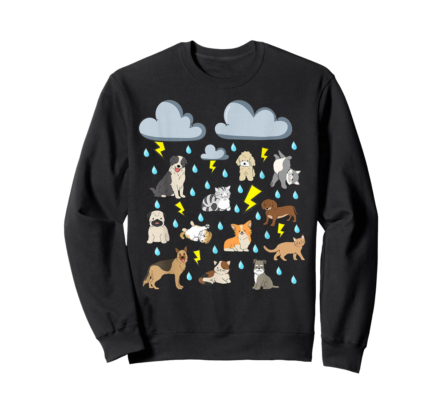 Funny English Idiom Raining Cats and Dogs Puppies Kitten pet T-Shirt