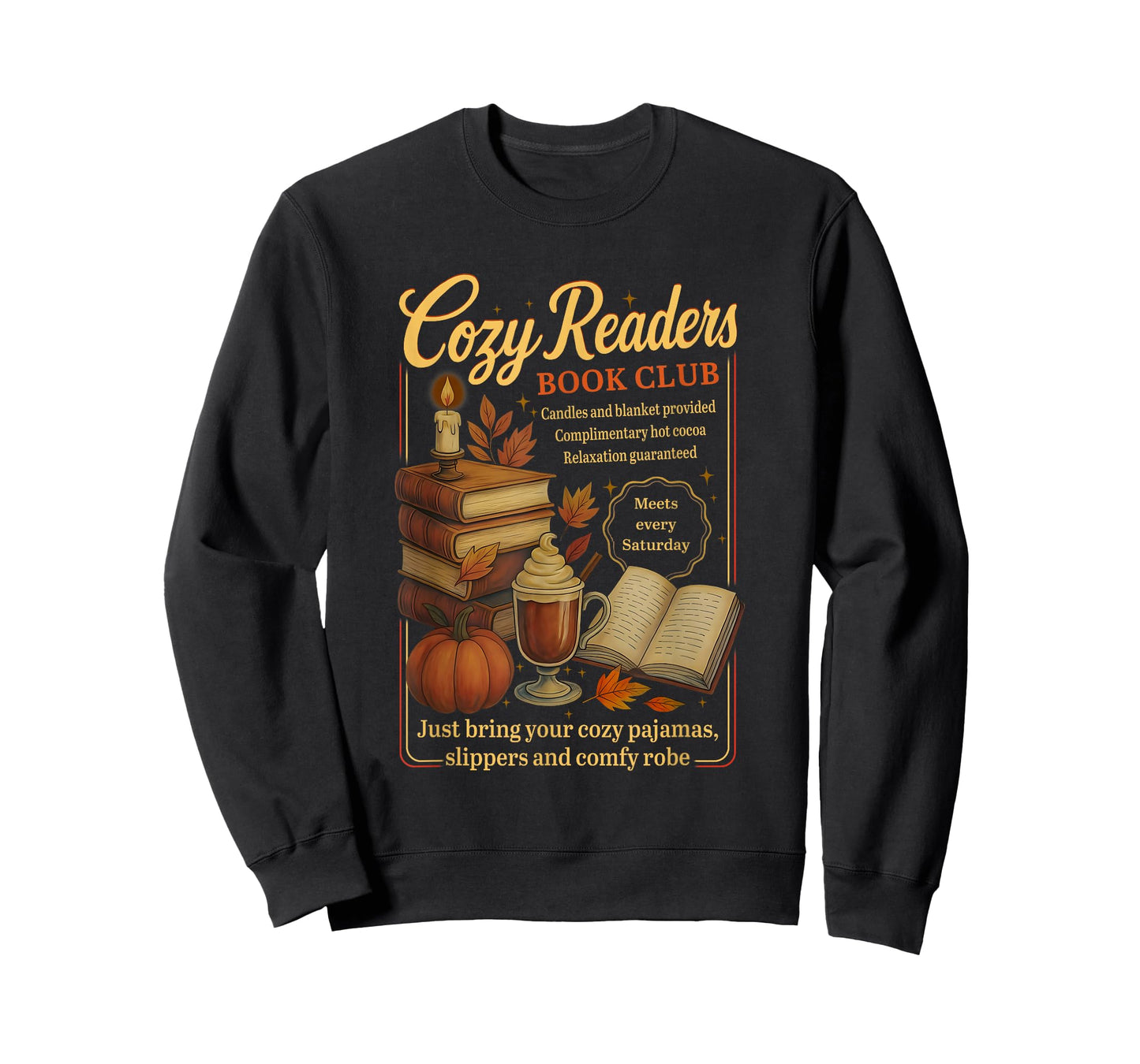 Cozy Readers Book Club, Autumn Season Coffee, and Book Lover T-Shirt