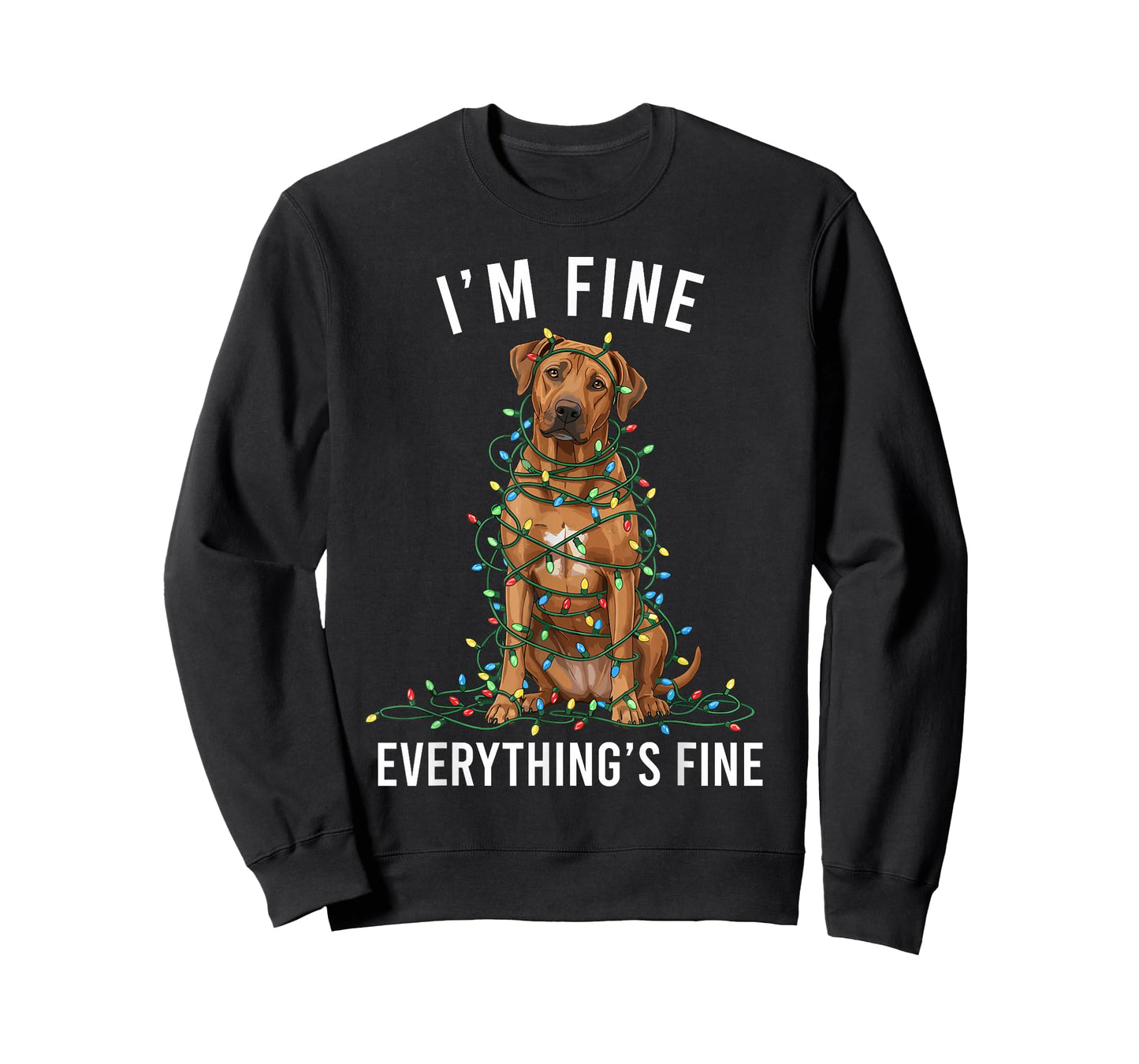 Rhodesian Ridgeback Christmas I'm Fine Everything is Fine T-Shirt