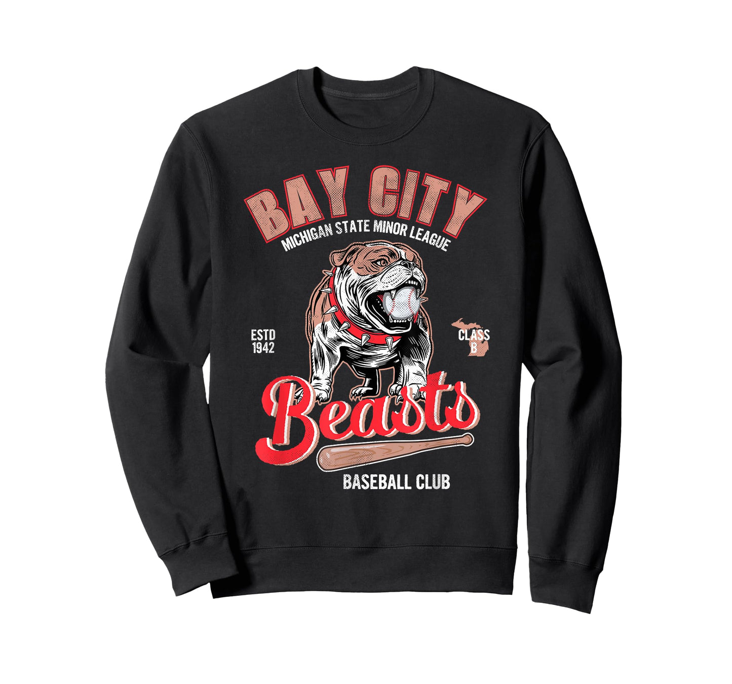 Vintage Bay City Beasts Retro Minor League Baseball T-Shirt
