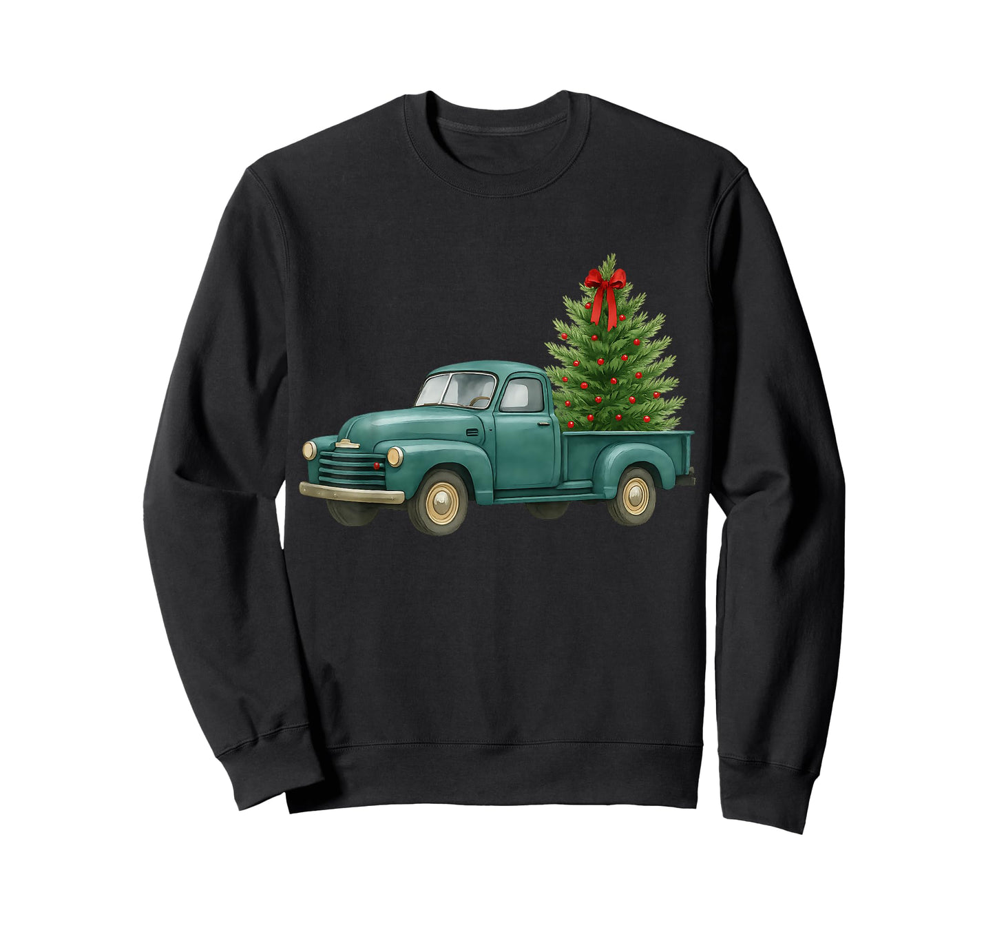 Vintage Green Truck Christmas Tree Winter Season T-Shirt