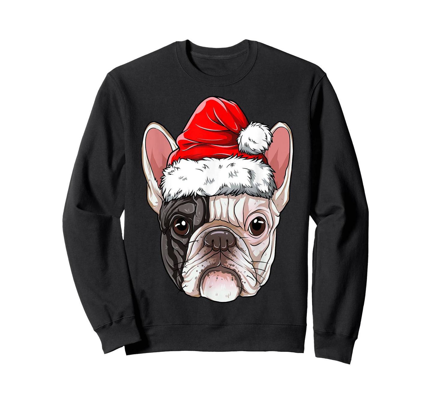 French Bulldog Christmas Dog Santa Hat Xmas Boys Kids Girls T-Shirt