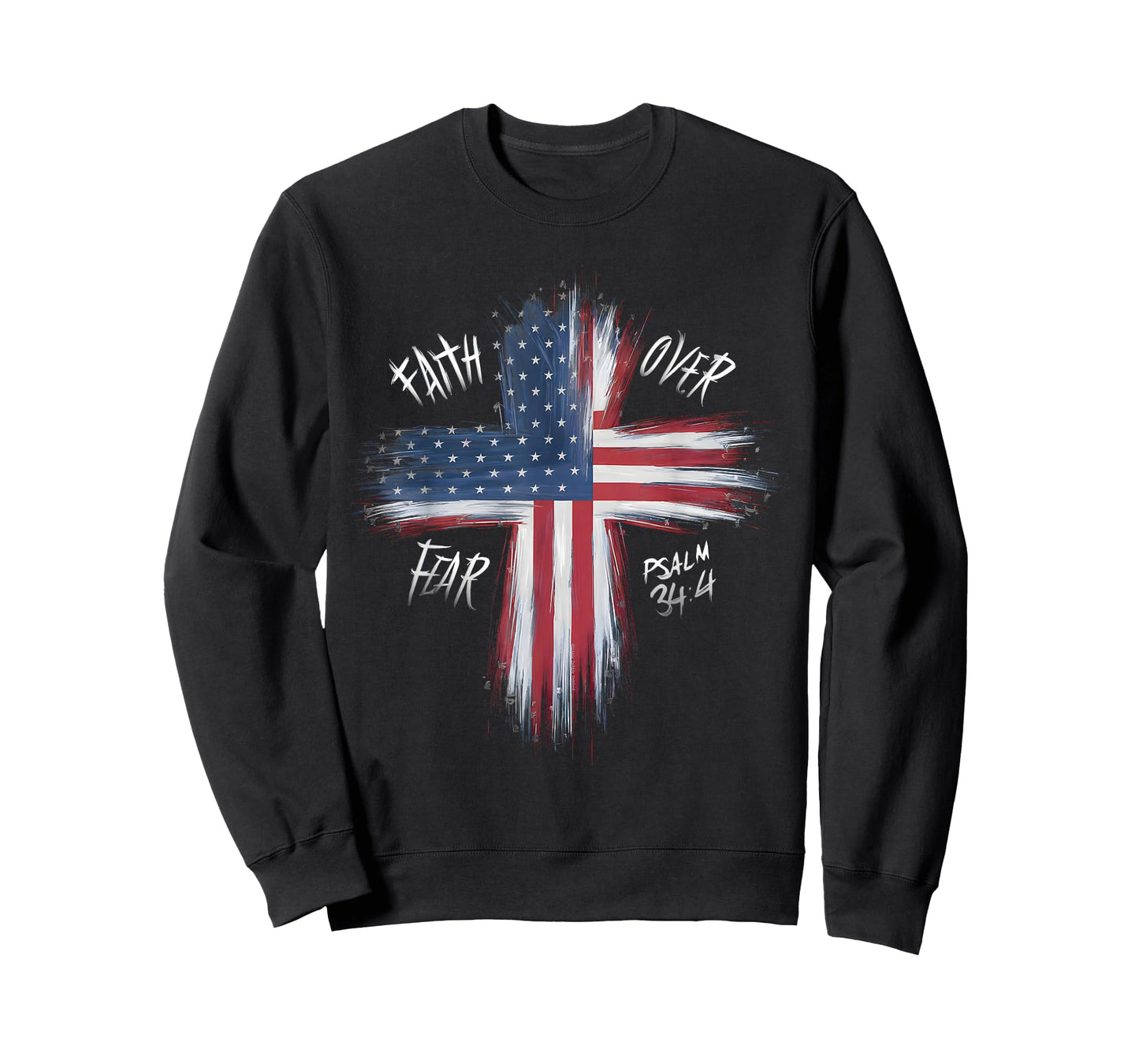 Your Country USA Dibble Dabble Designs Patriotic USA American Flag Faith Over Fear Prayer T-Shirt