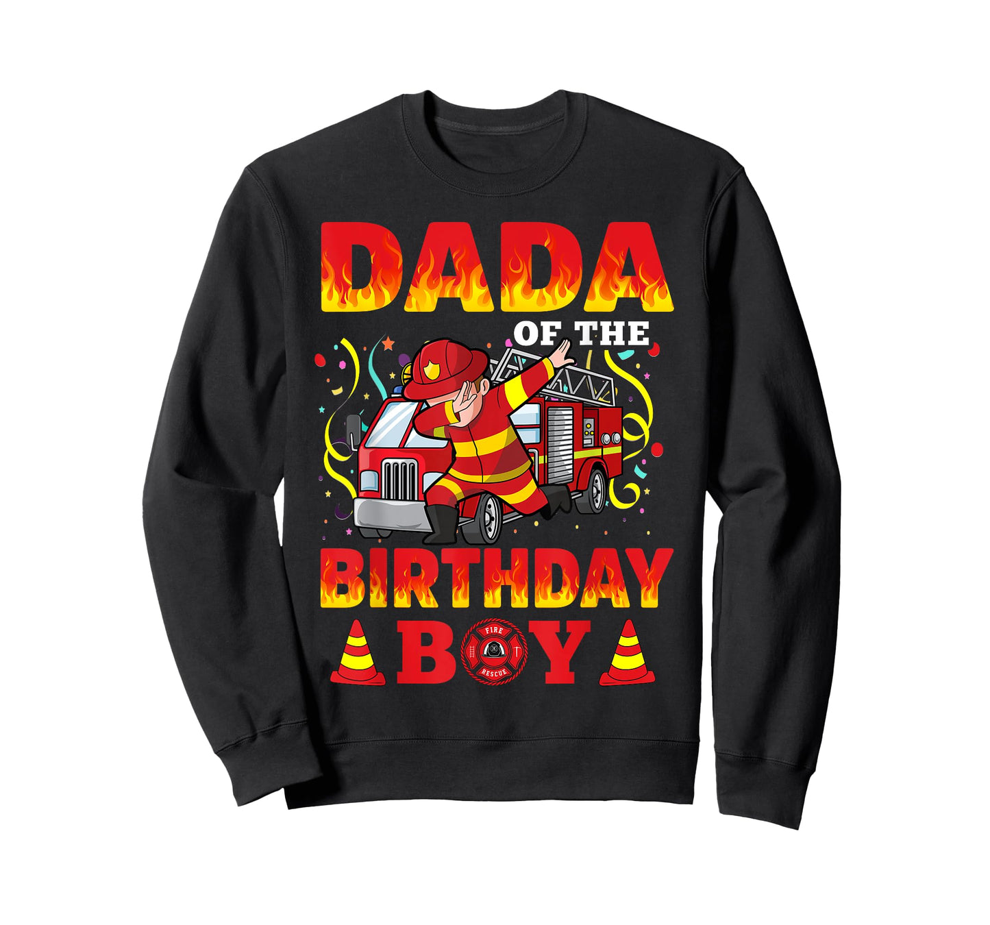Dada Of The Birthday Boy Fire Truck Firefighter Boys T-Shirt