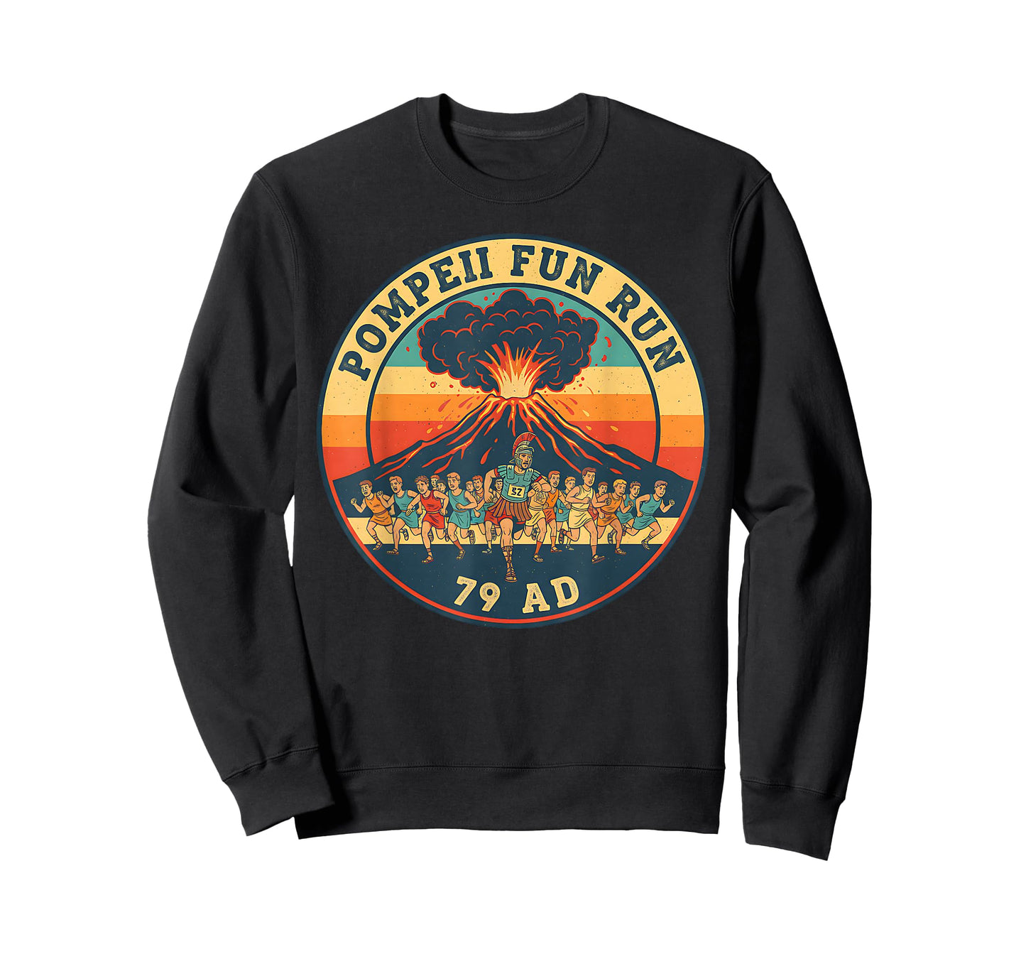 Pompeii Fun Run 79 AD Funny Volcano History Geography Humor T-Shirt