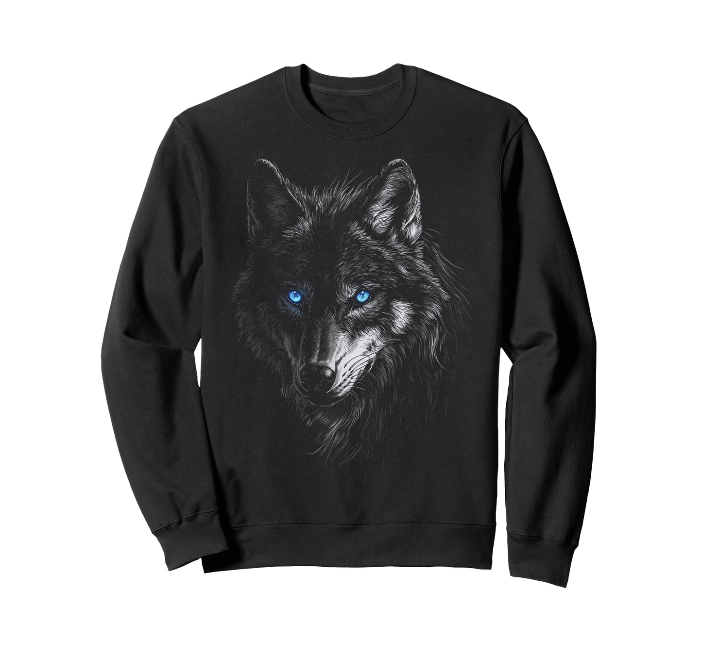 Mystic Wolf with Blue Eyes Animal Art Graphic Wolves T-Shirt
