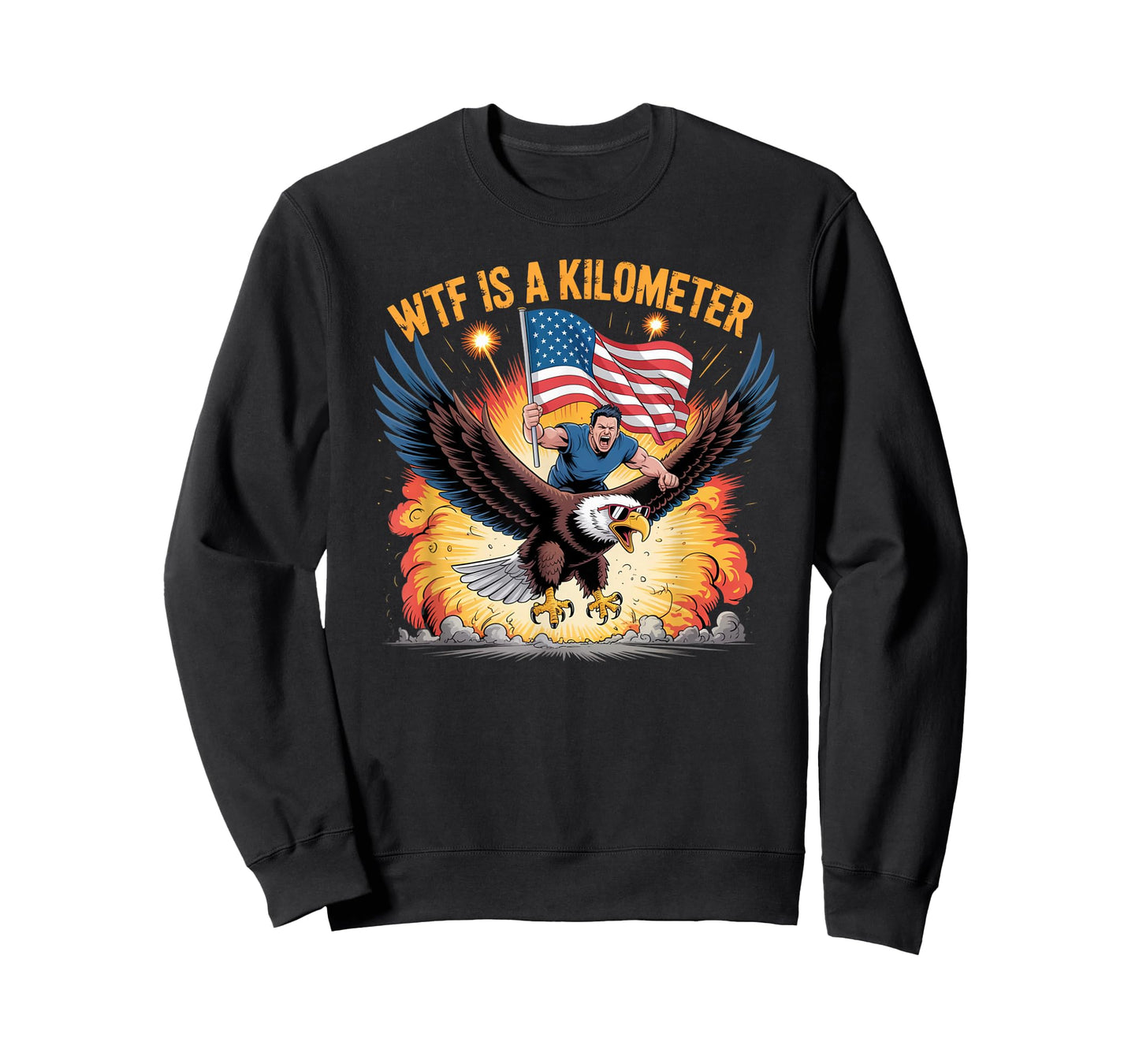 WTF Is A Kilometer USA Pride Graphic for Real Americans T-Shirt