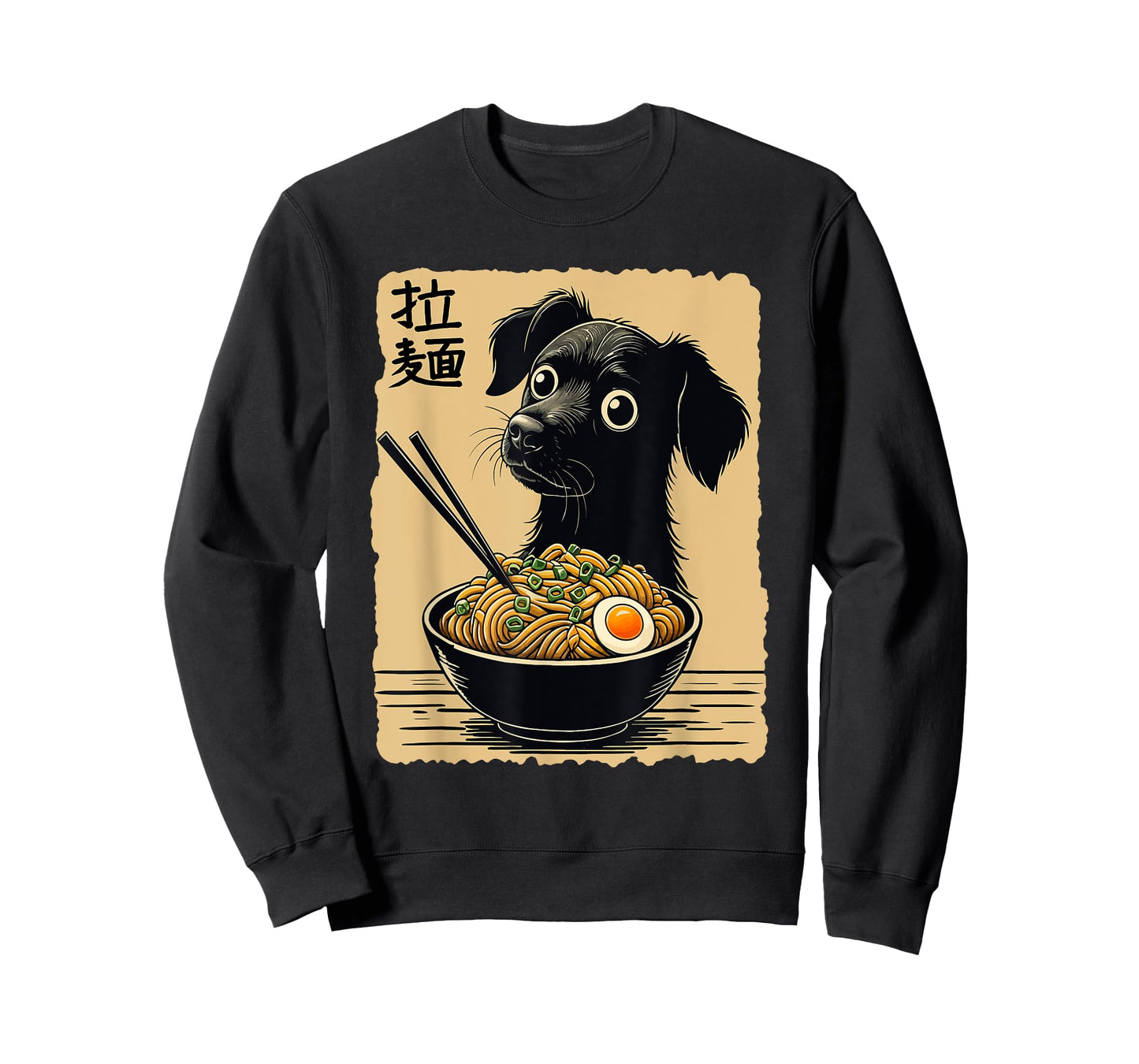 Kawaii Anime Dog Eating Ramen Funny Japanese Noodles Lovers T-Shirt