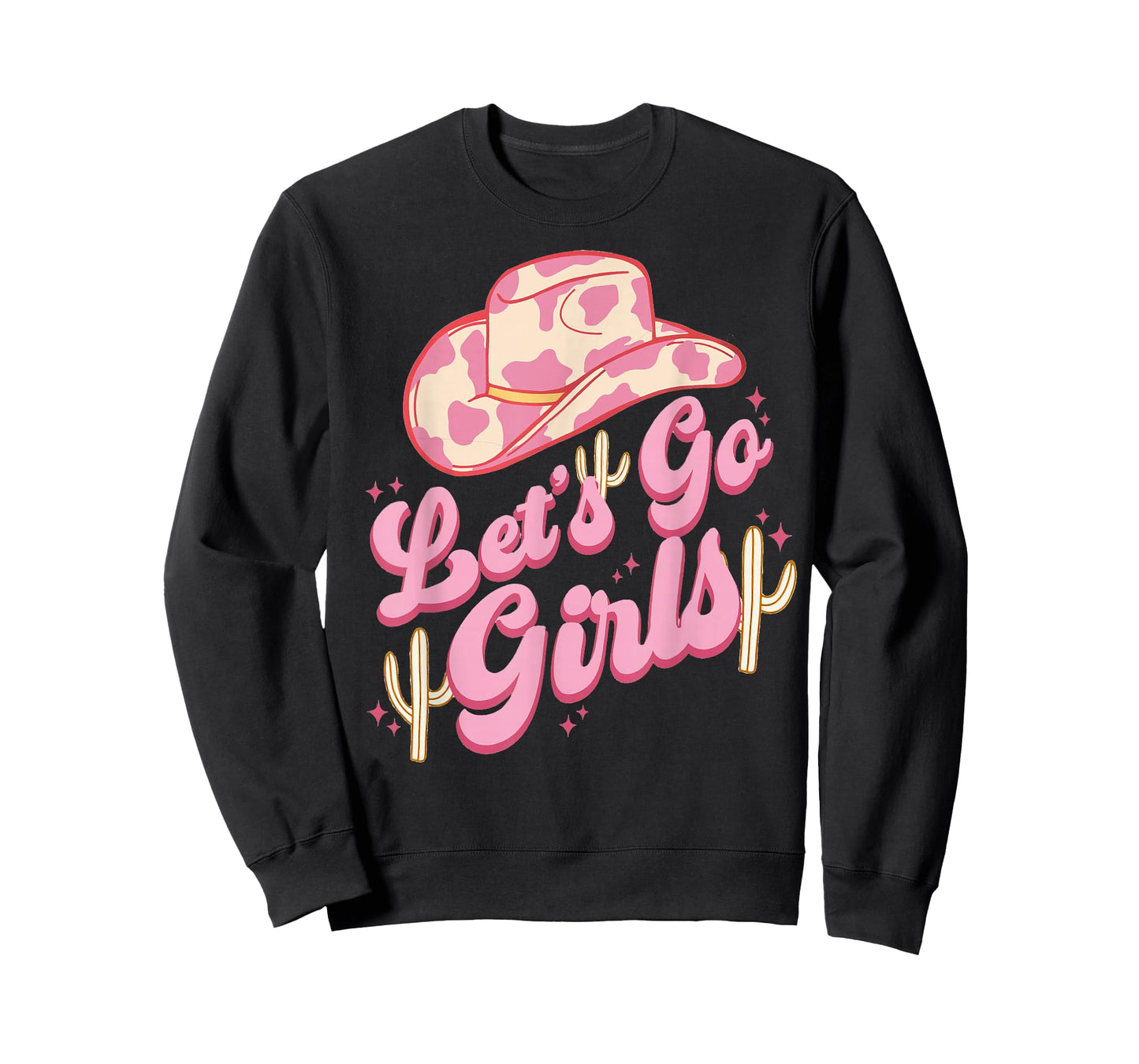 Leopard Cowboy Hat Let's Go Cowgirl Girls Western Country T-Shirt