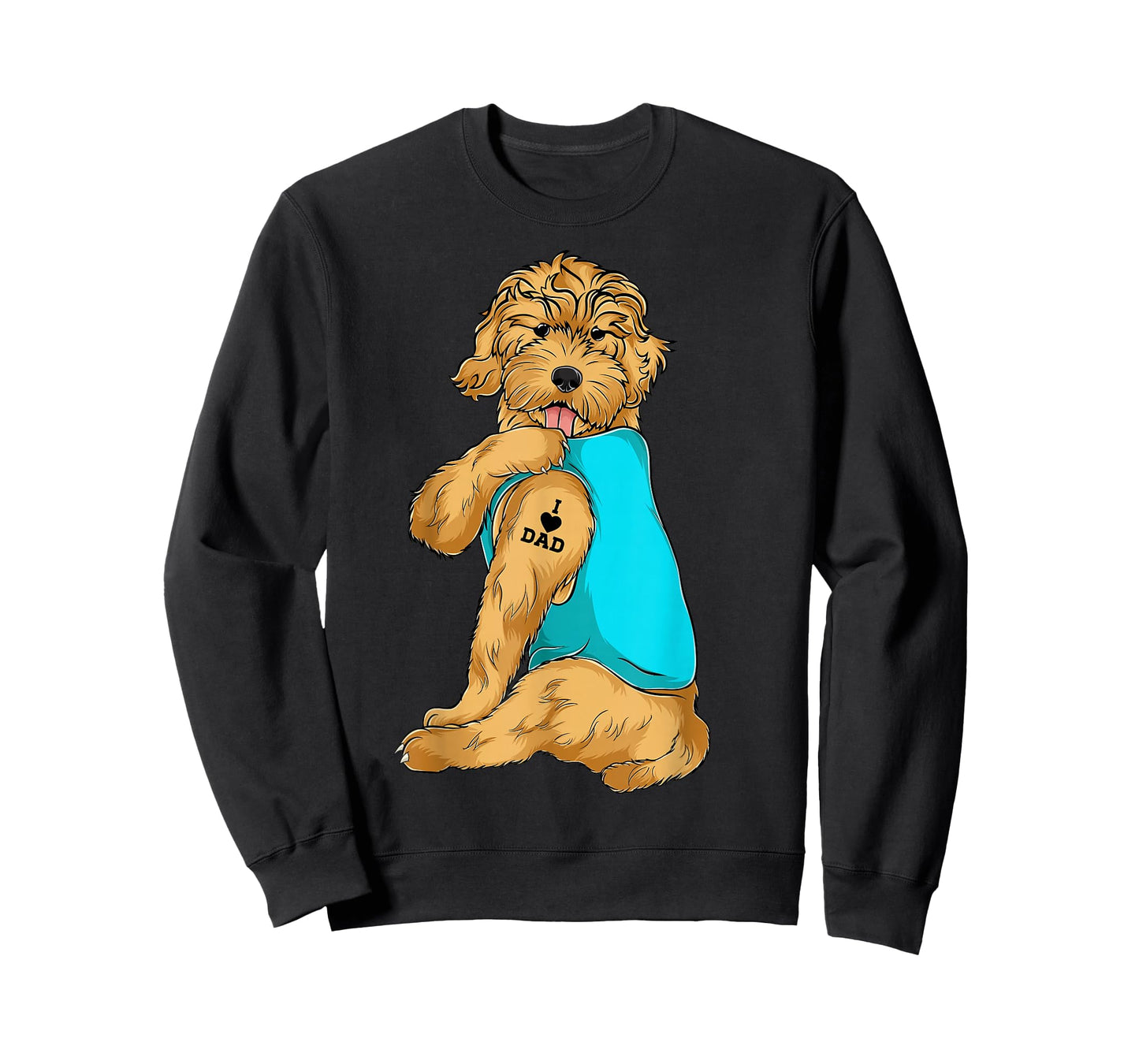 Golden Doodle I Love Dad Tattoo Apparel, Dog Dad Gifts Dads T-Shirt