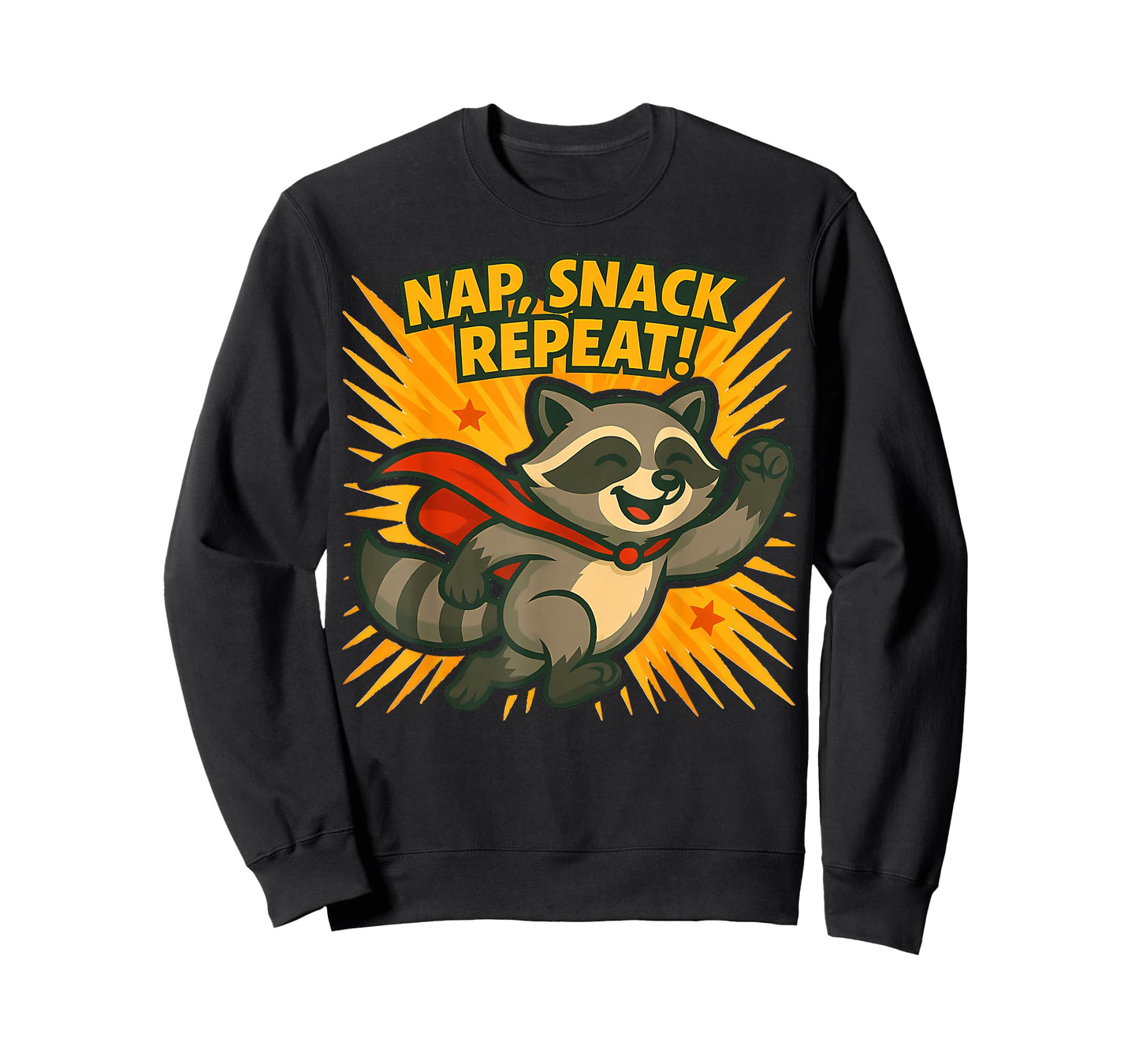 Nap Snack Repeat Raccoon Superhero T-Shirt