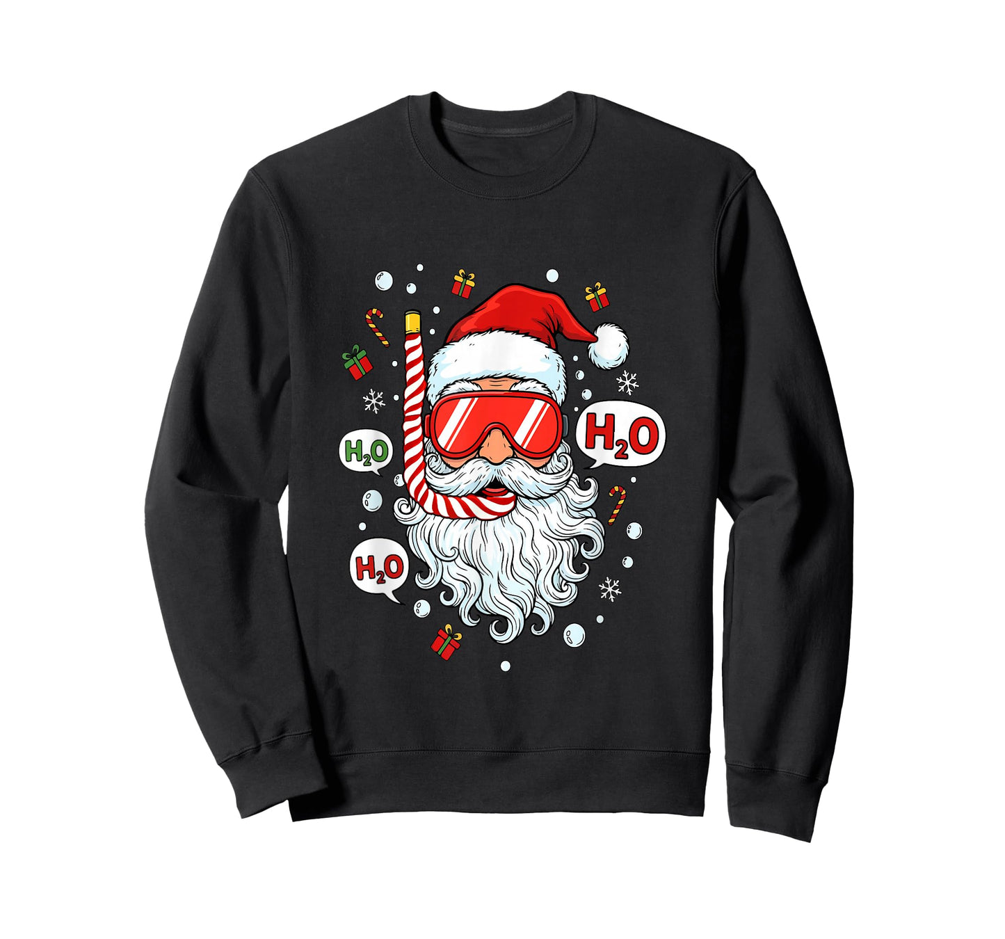 Santa Scuba Diving Equipment Funny Scuba Diver Christmas T-Shirt